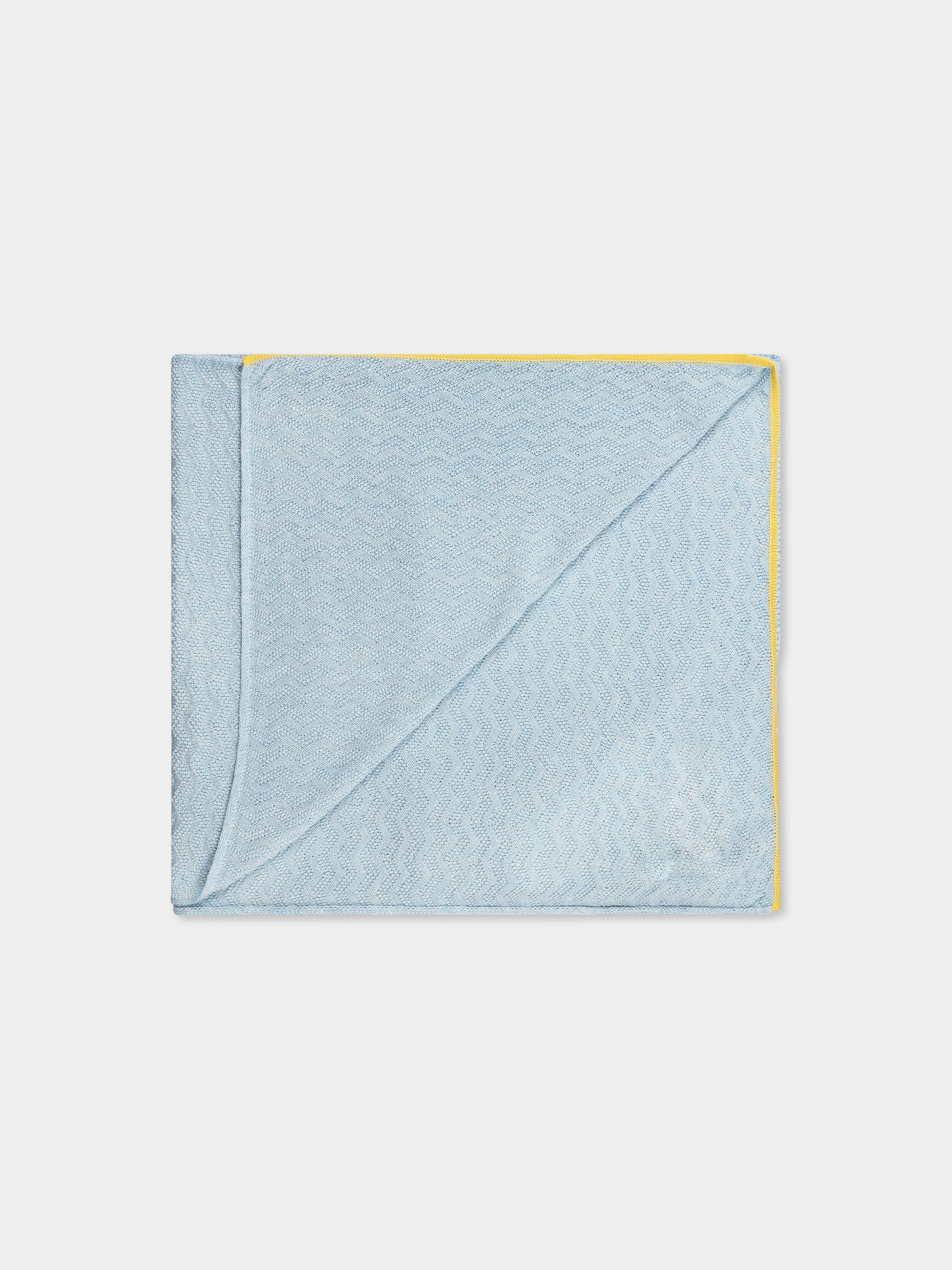Coperta celeste per neonato con onde all over,Gensami,COP01-B-ONDA BLUE SKY
