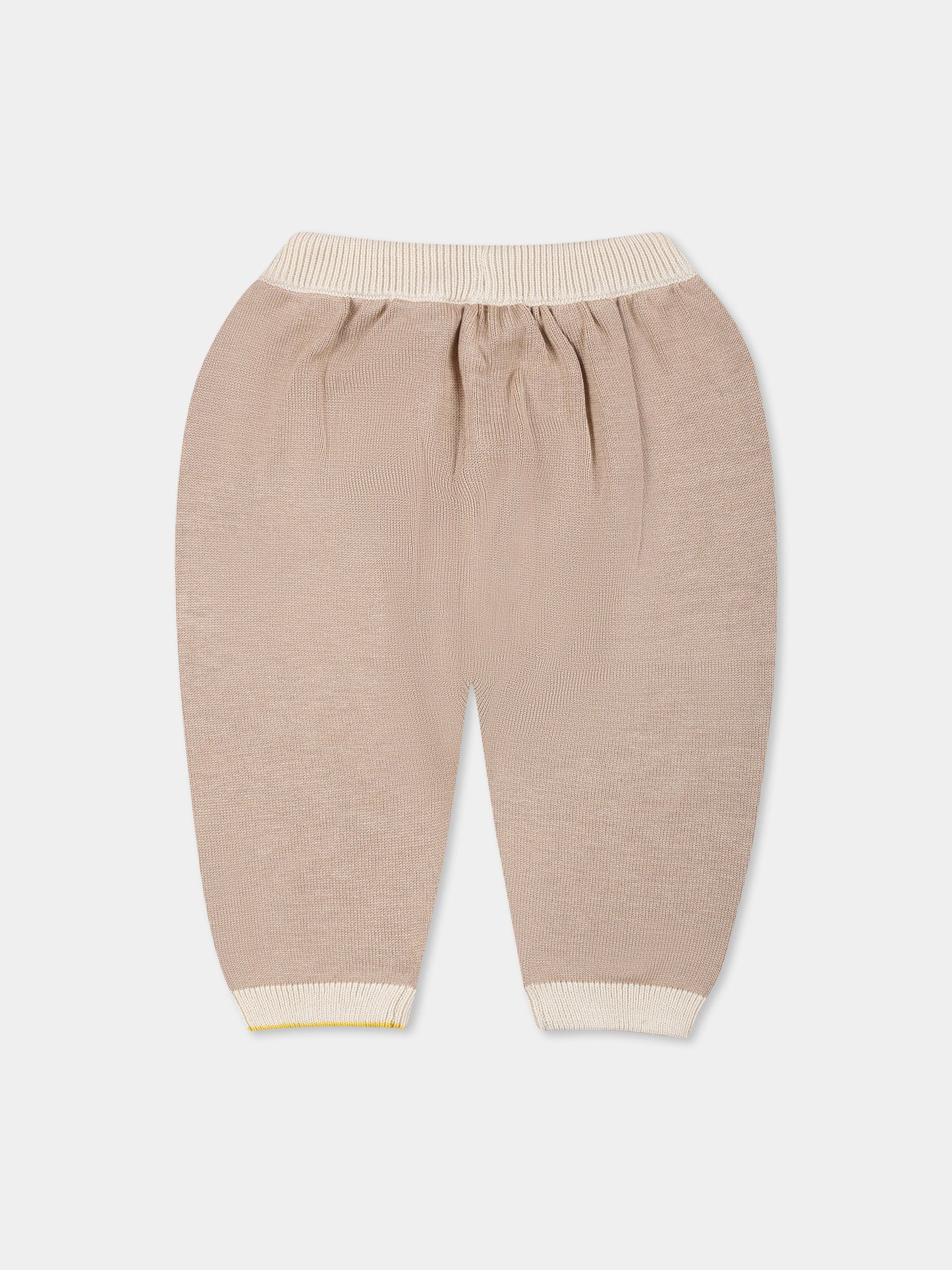 Pantalon beige pour bébé garçon avec vagues