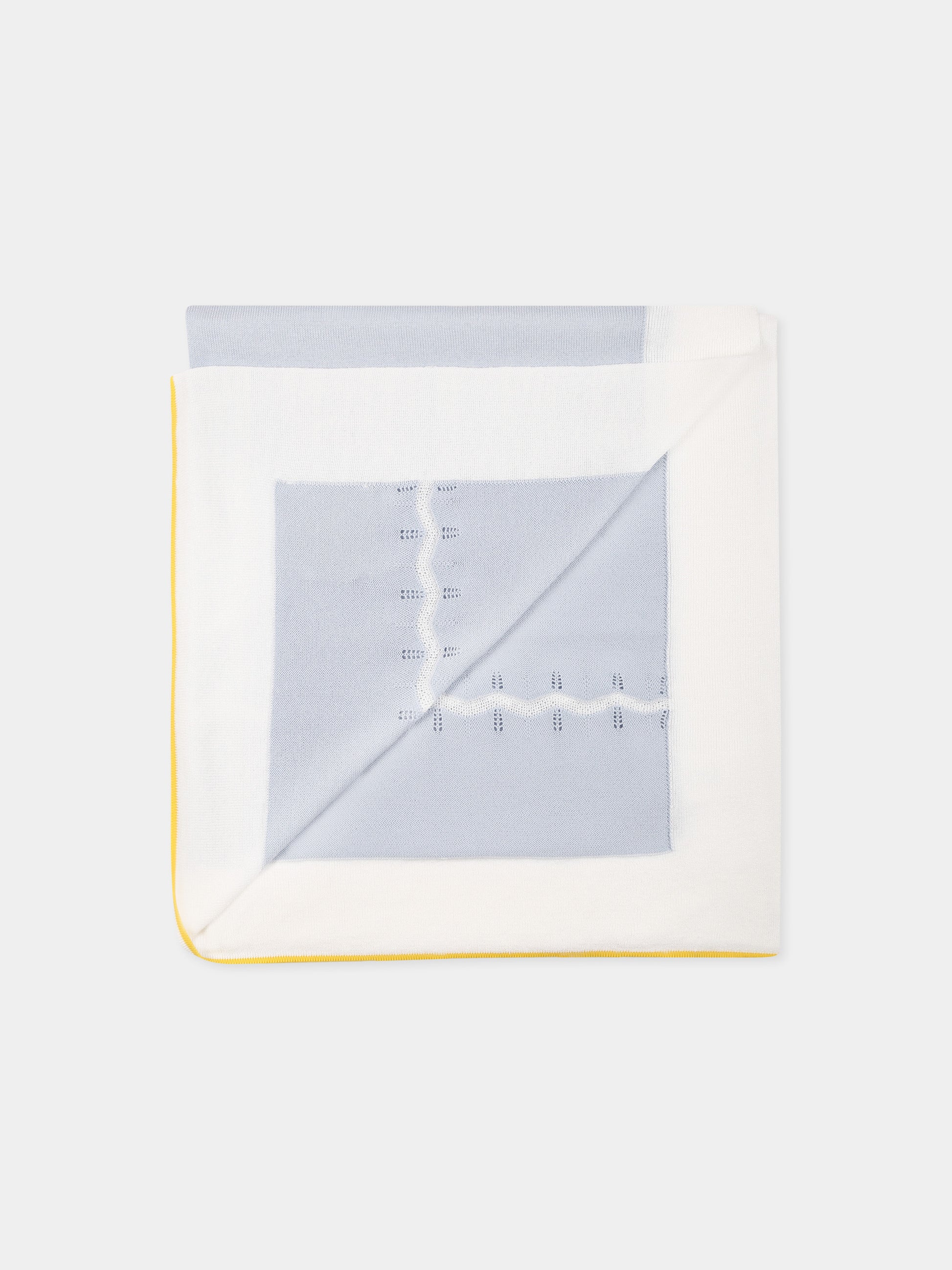 Coperta celeste per neonato con onde,Gensami,COP03-B-ONDA SILVER BLUE