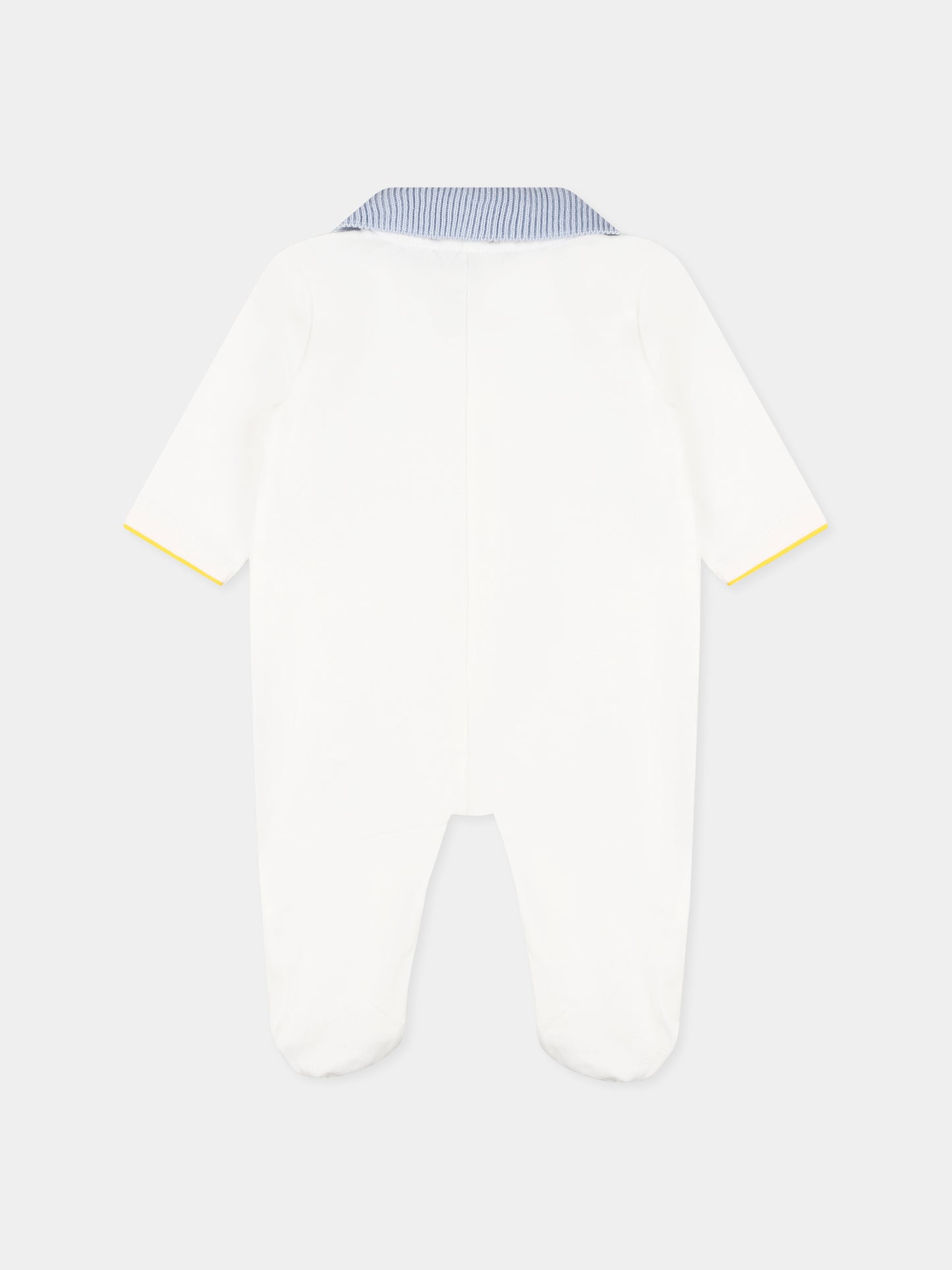 Tutina bianca per neonato con tasca,Gensami,TU01-B-JERSEY BB4