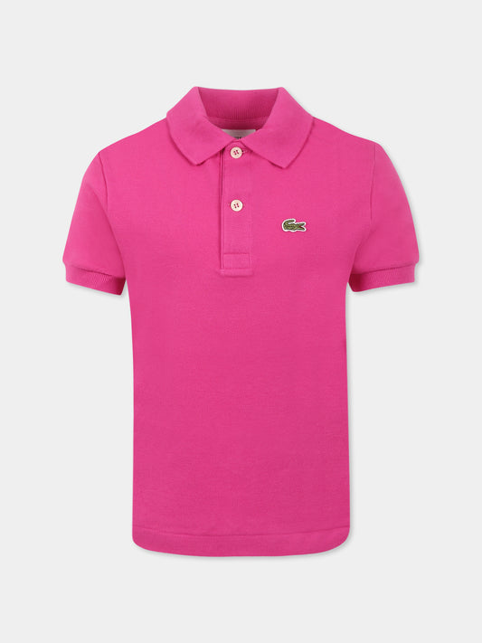 Polo fuchsia pour enfants avec crocodile