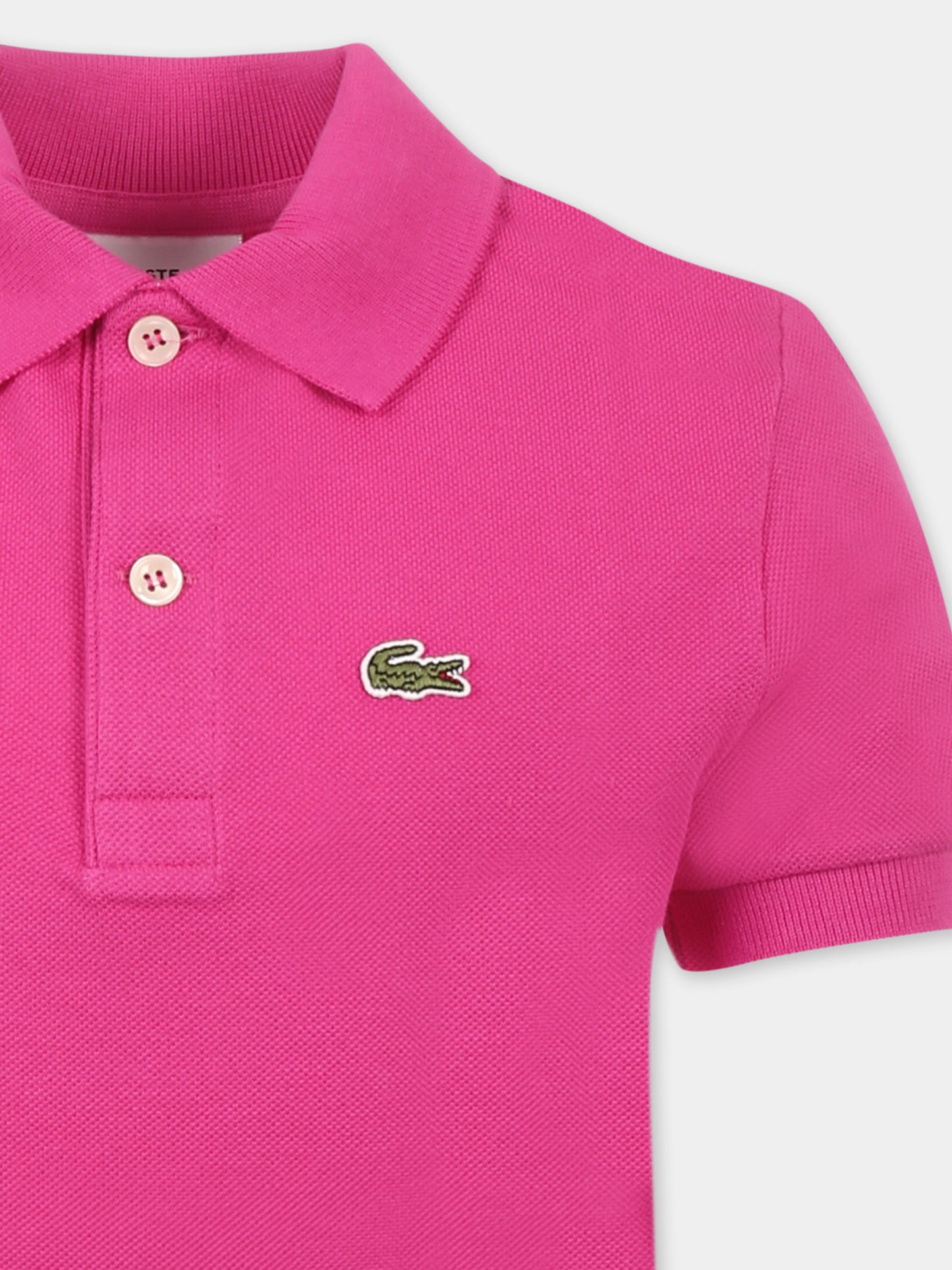 Polo fuchsia pour enfants avec crocodile