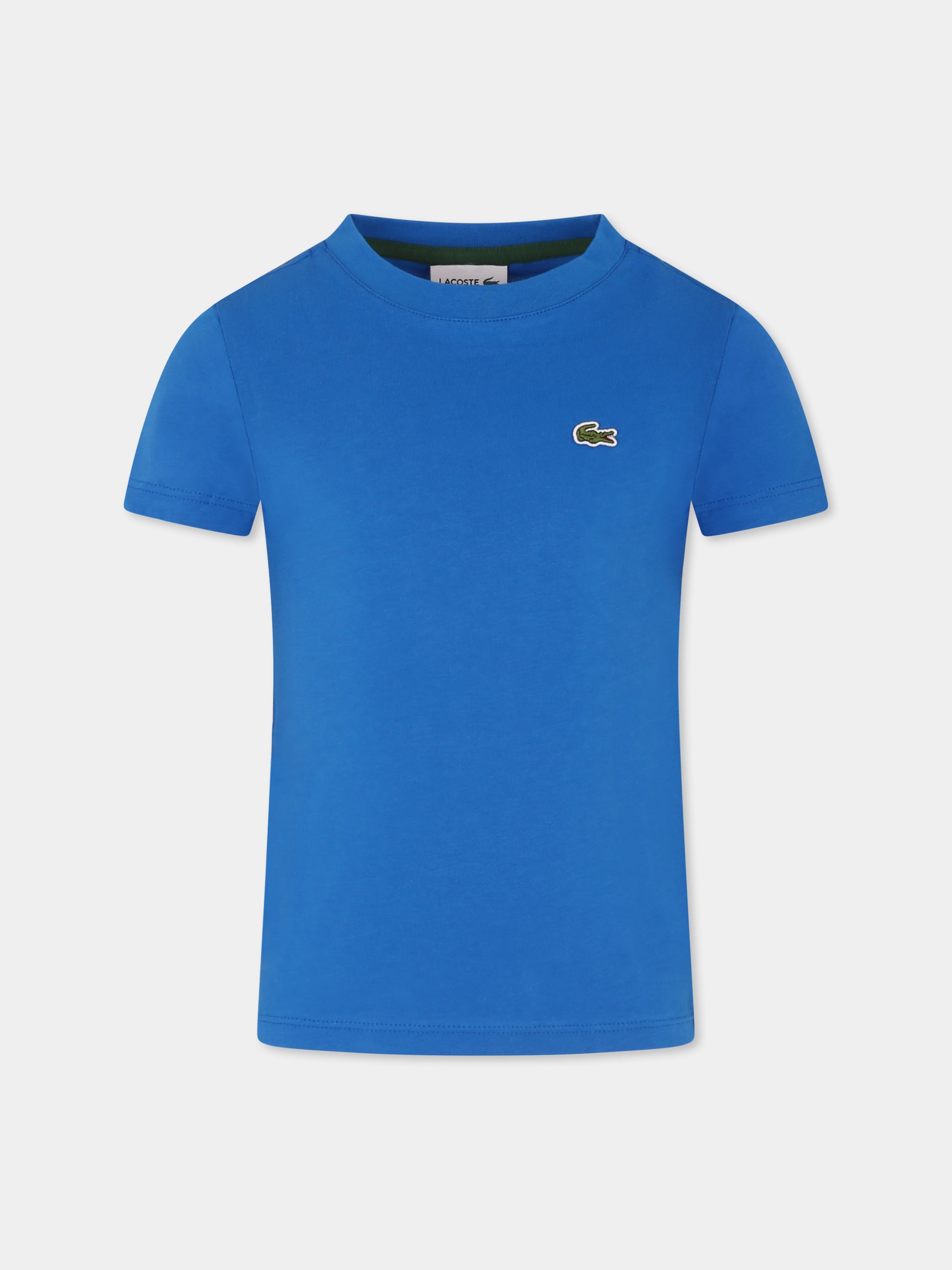 T-shirt azzurra per bambini con coccodrillo,Lacoste,TJ1122 3D3