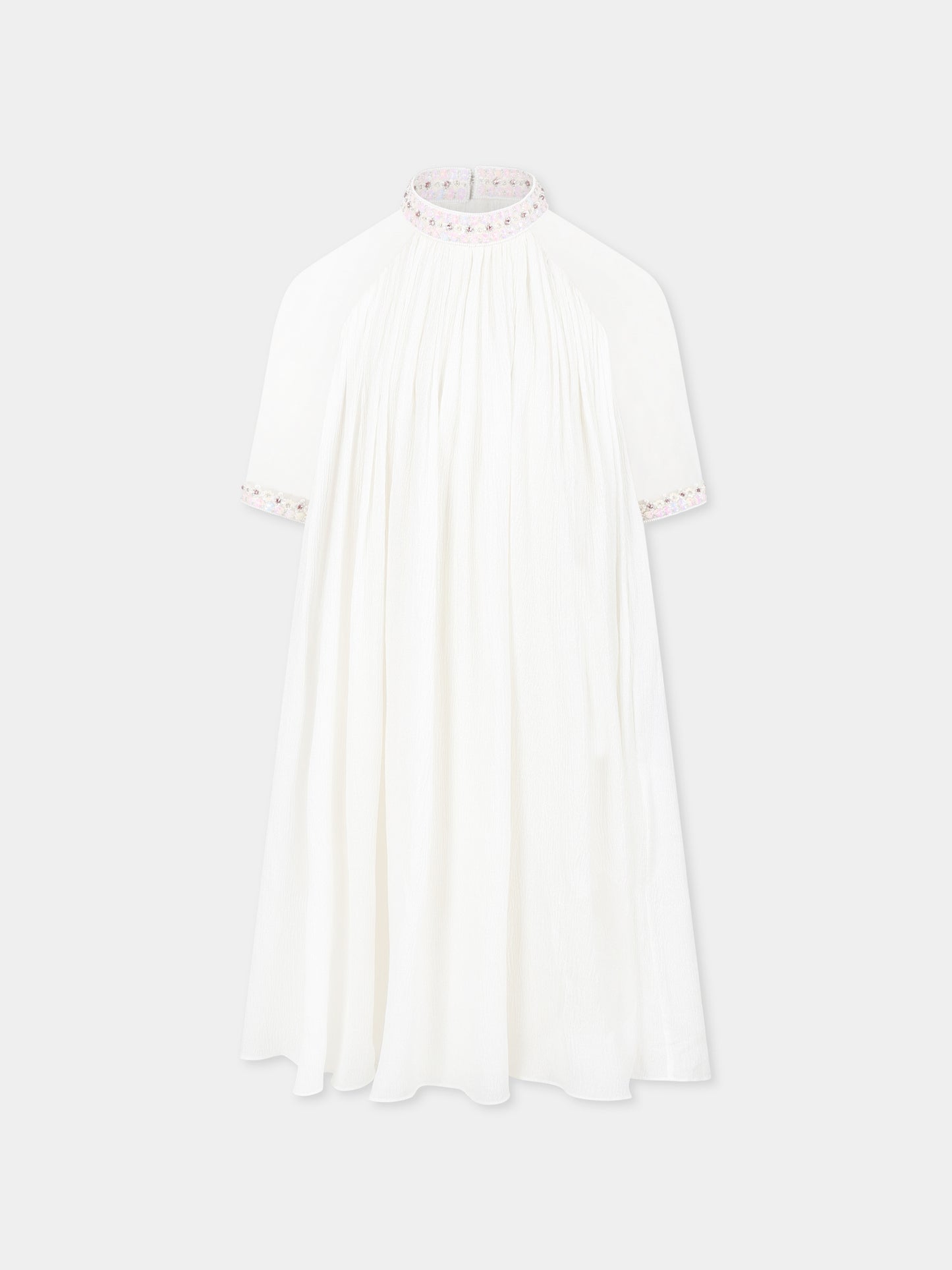 Robe ivoire pour fille avec fleurs