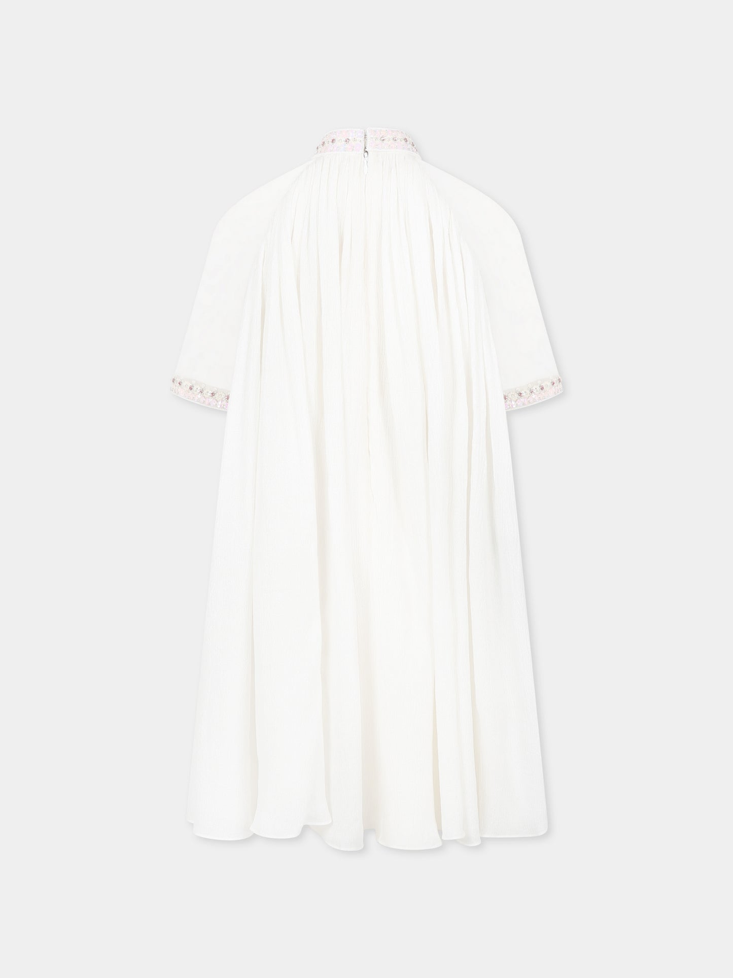 Robe ivoire pour fille avec fleurs