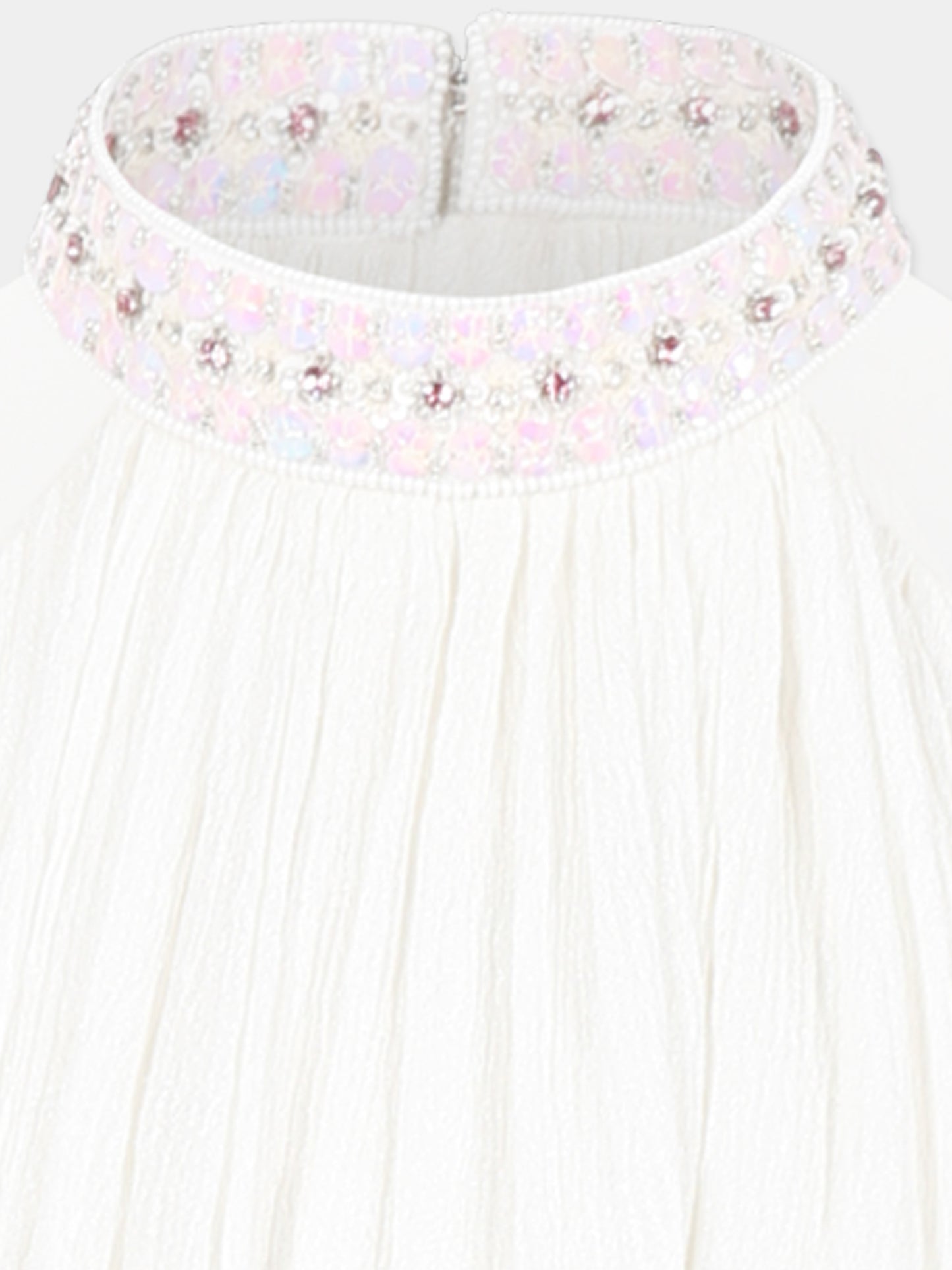 Robe ivoire pour fille avec fleurs