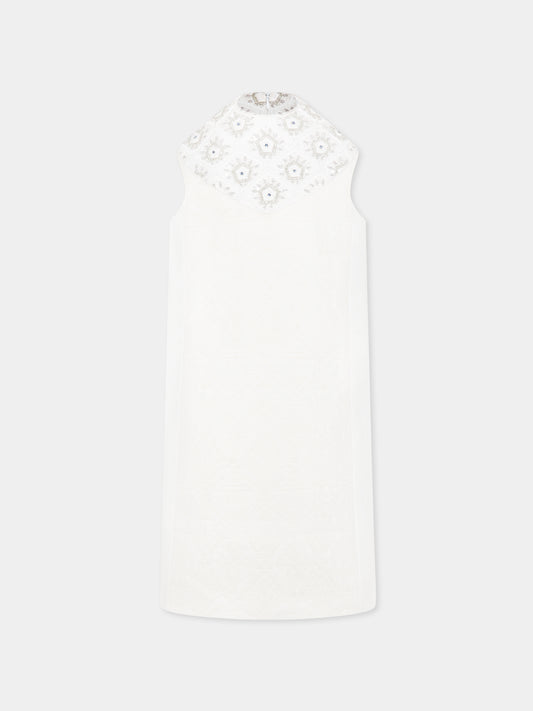 Robe ivoire pour fille avec fleurs