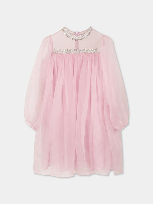 Robe violette pour fille avec cristaux