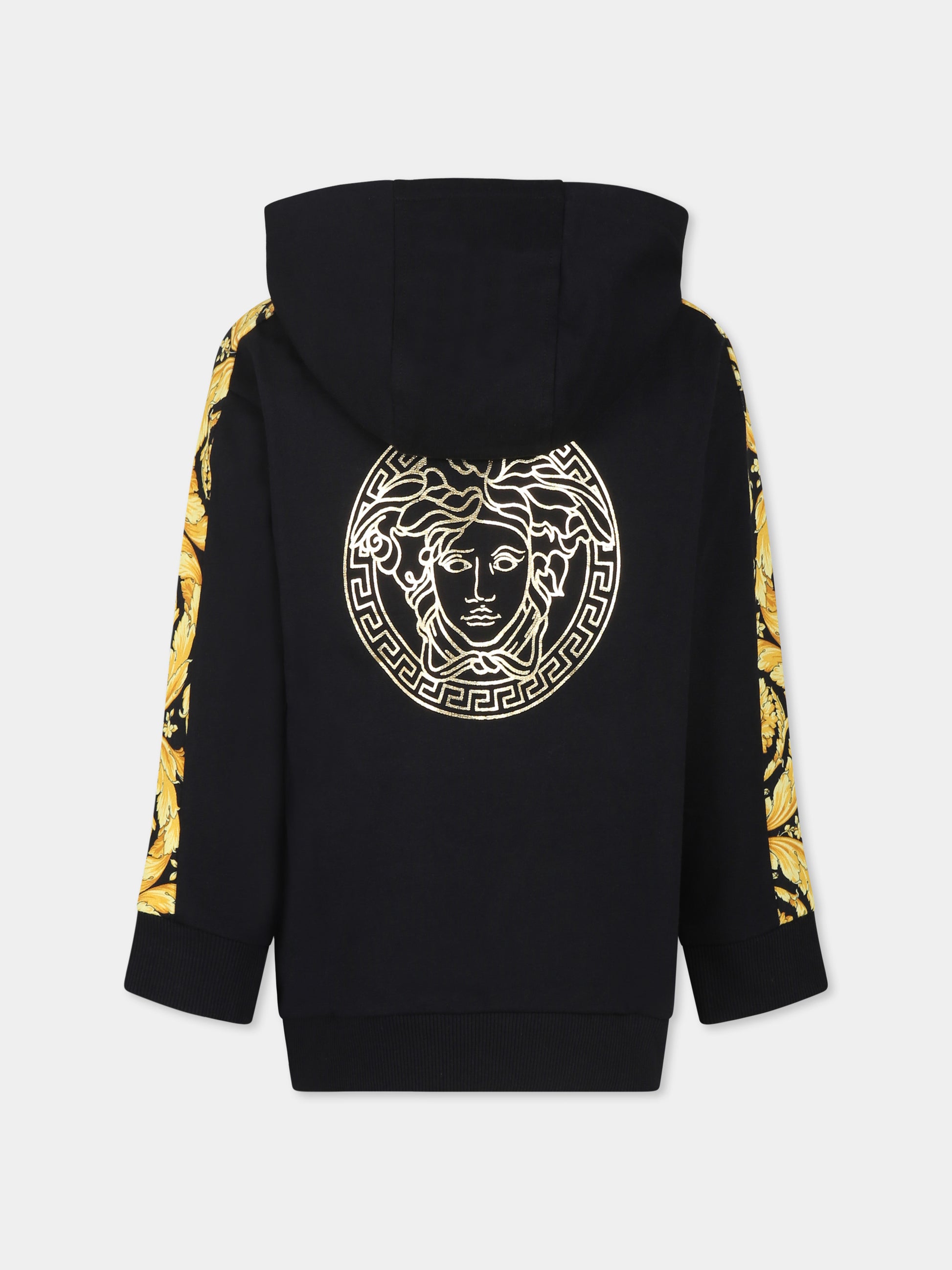 Felpa nera per bambino con logo,Versace,1011392 1A08325 2B130