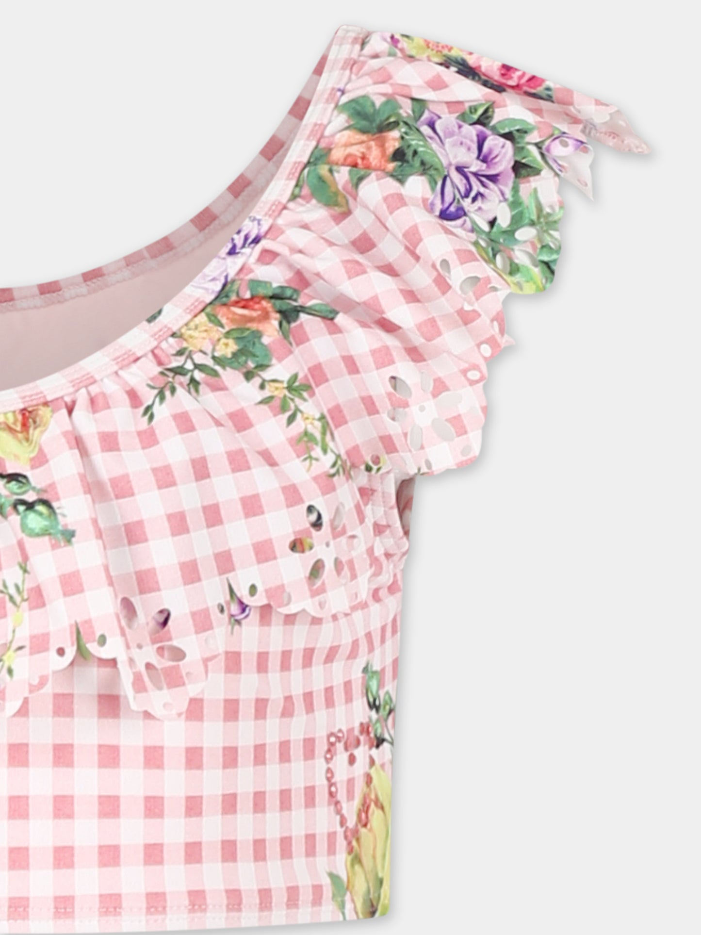 Bikini rosa per bambina con stampa floreale,Camilla,00034334 LISBLULL