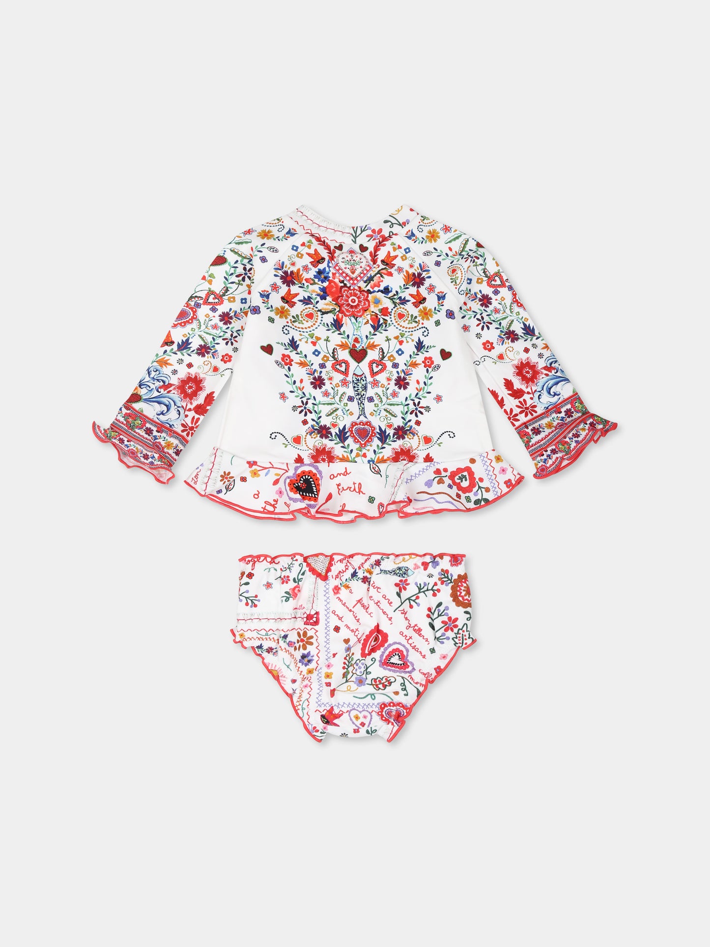 Costume Anti UV per neonata con stampa floreale,Camilla,00034415 FATHJUST