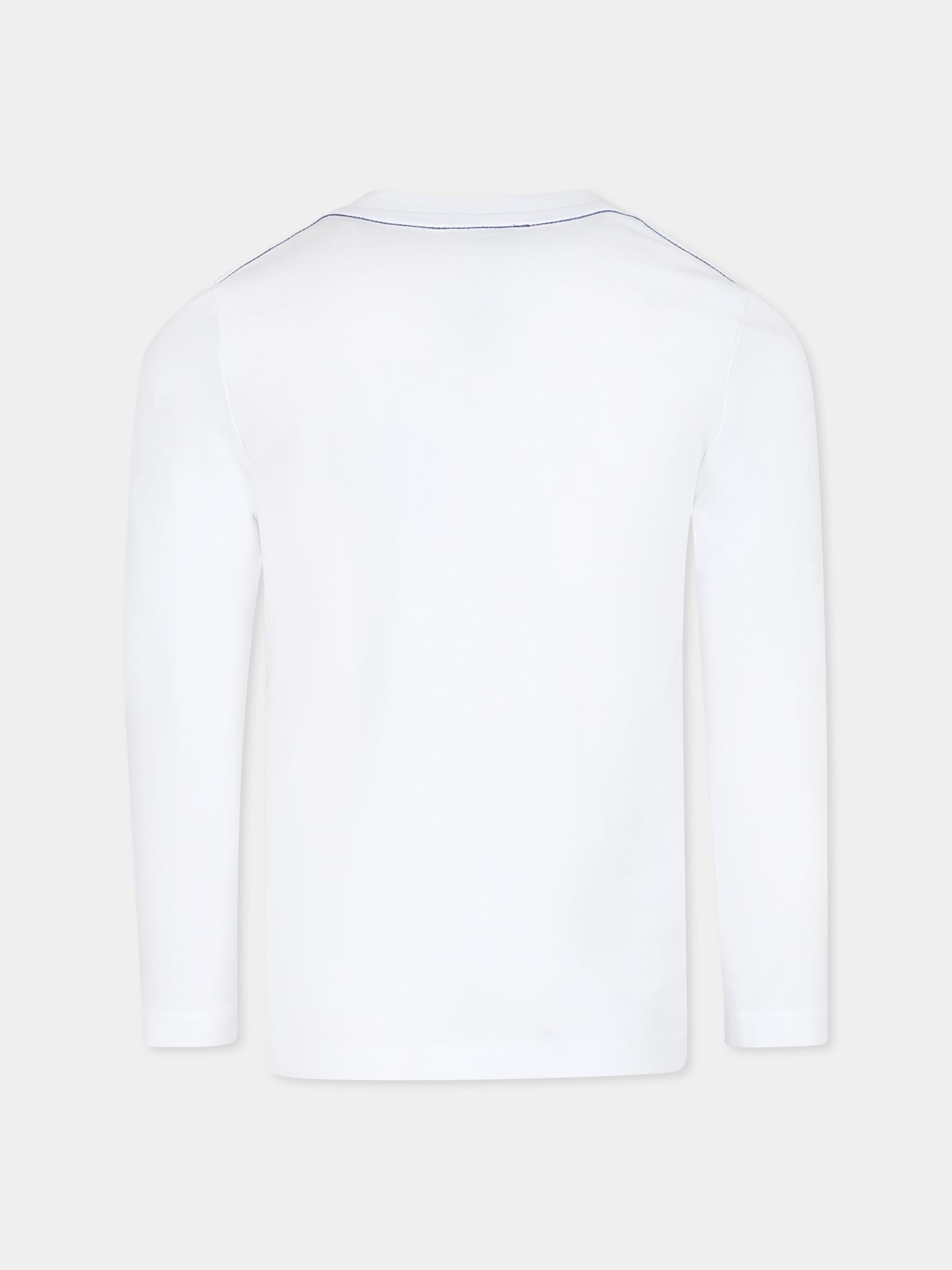 T-shirt blanc pour garçon avec logo