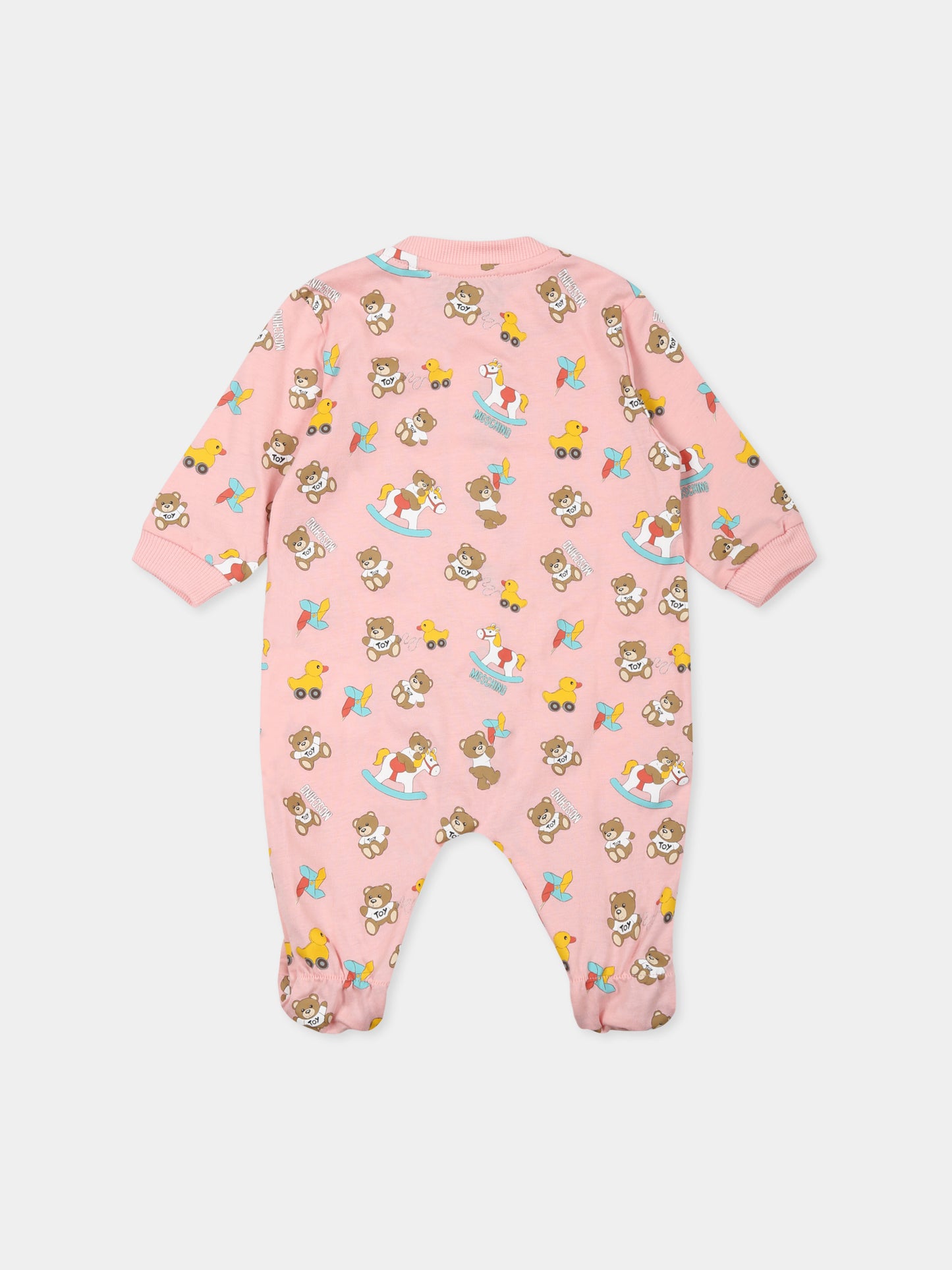 Tutina rosa per neonata con Teddy Bear e logo,Moschino Kids,MUY06F LAB92 83536