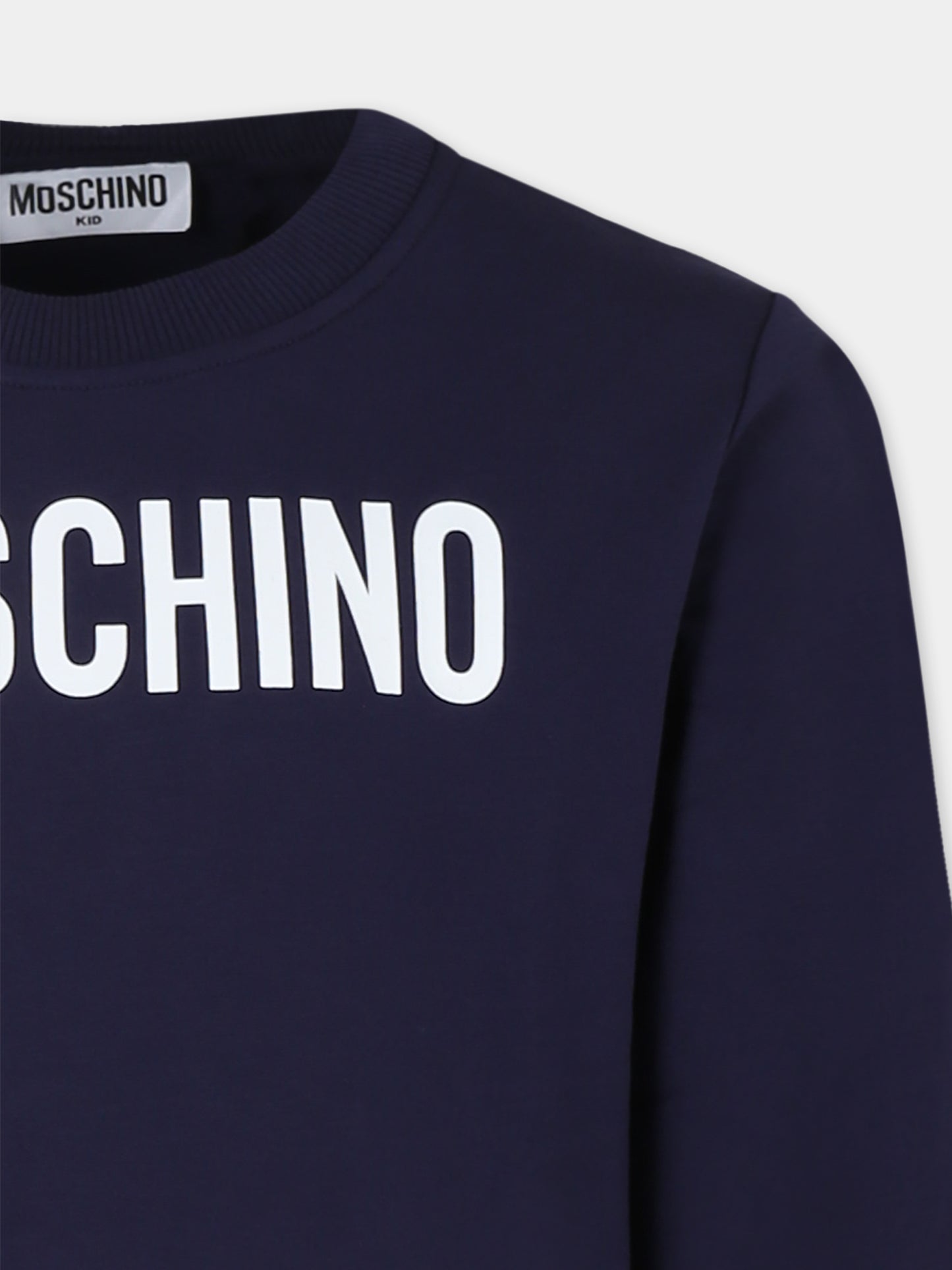 Completo blu per bambini con logo,Moschino Kids,HUK03R LDA11 40016