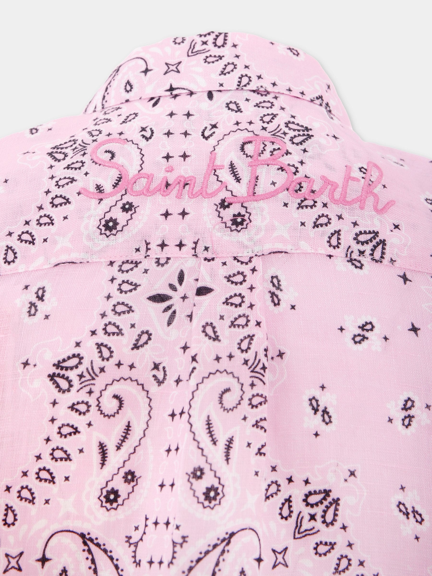 Camicia rosa per bambina con stampa paisley,Mc2 Saint Barth,BRIG003 04940H