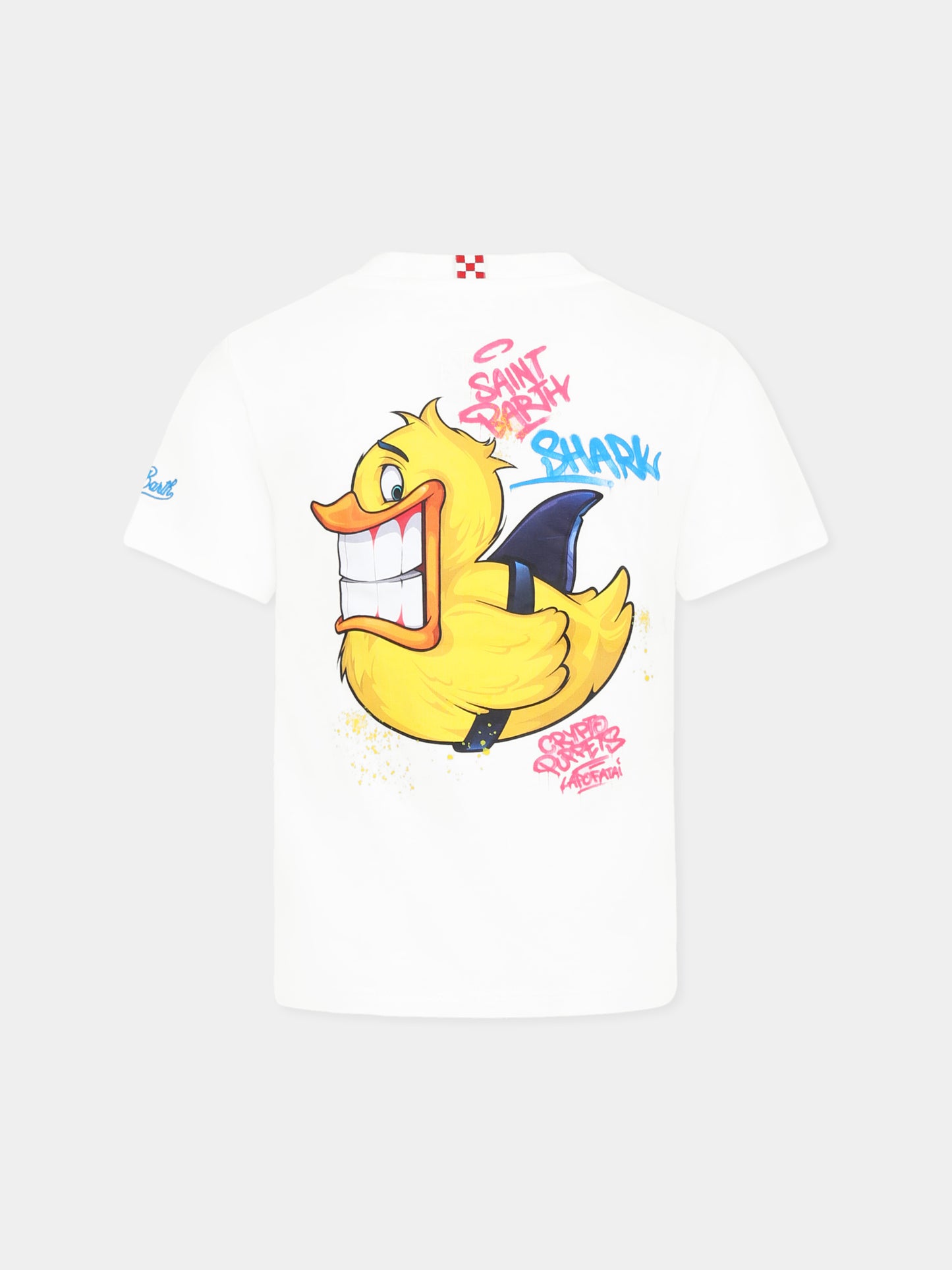 T-shirt blanc pour garçon avec canard