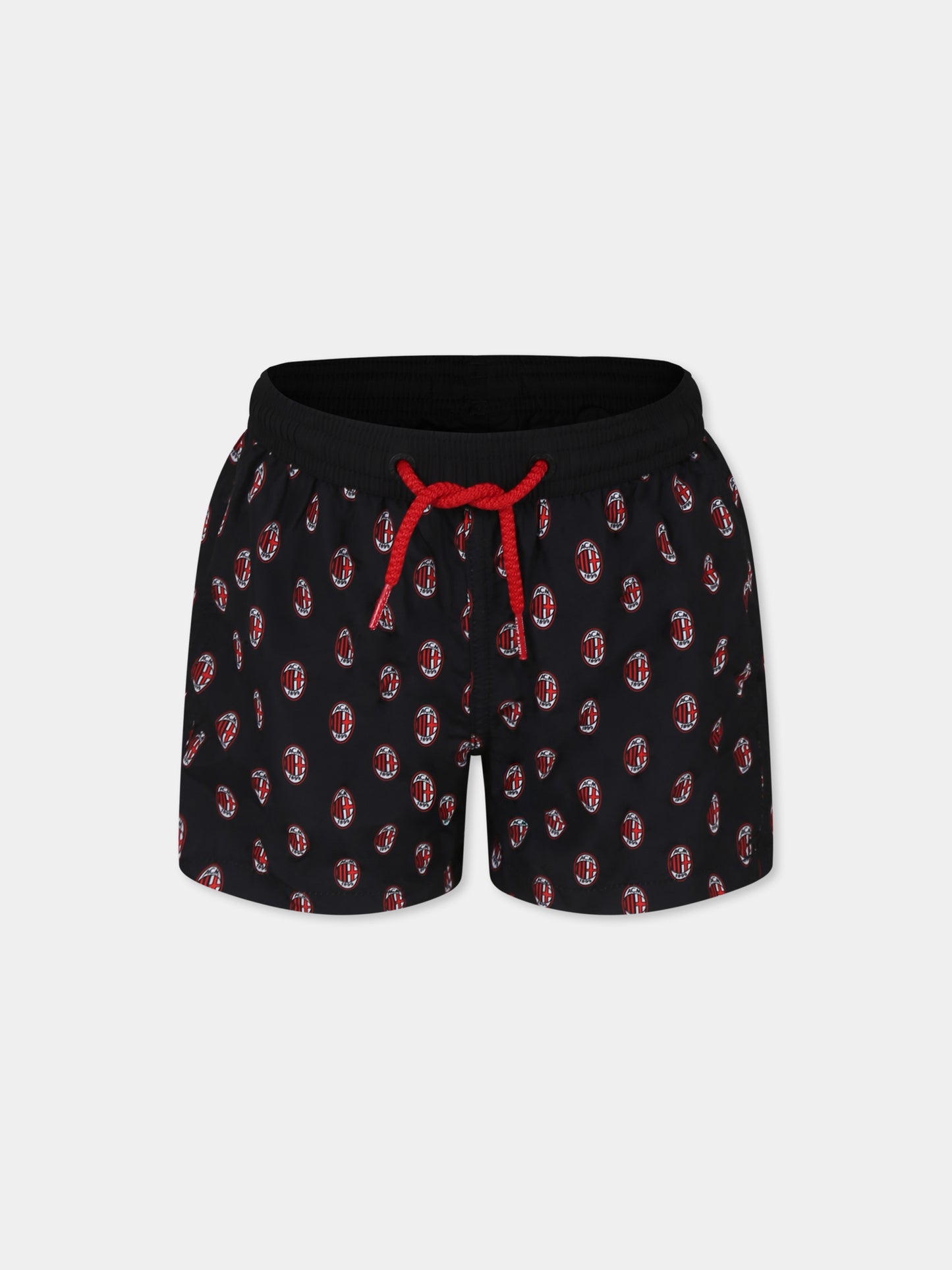 Short de bain noir pour garçon avec logo Milan