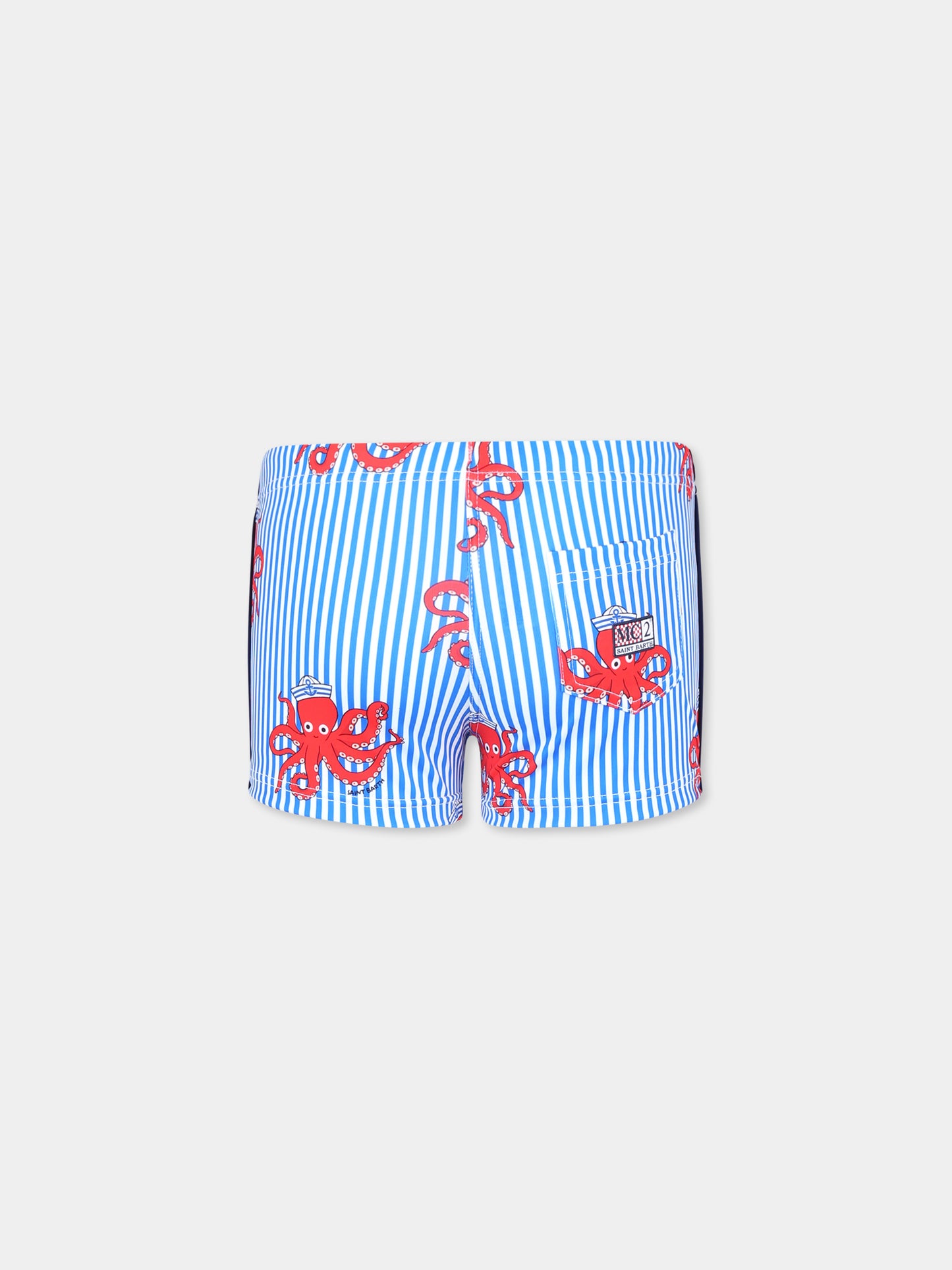 Short de bain bleu clair pour garçon avec pieuvre