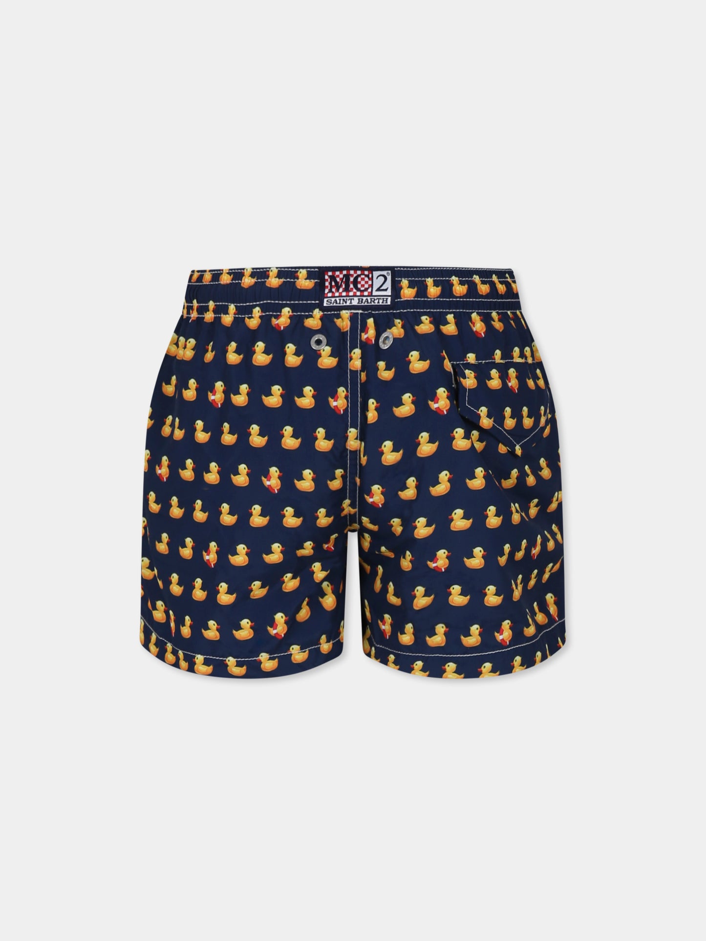 Short de bain bleu pour garçon avec canard