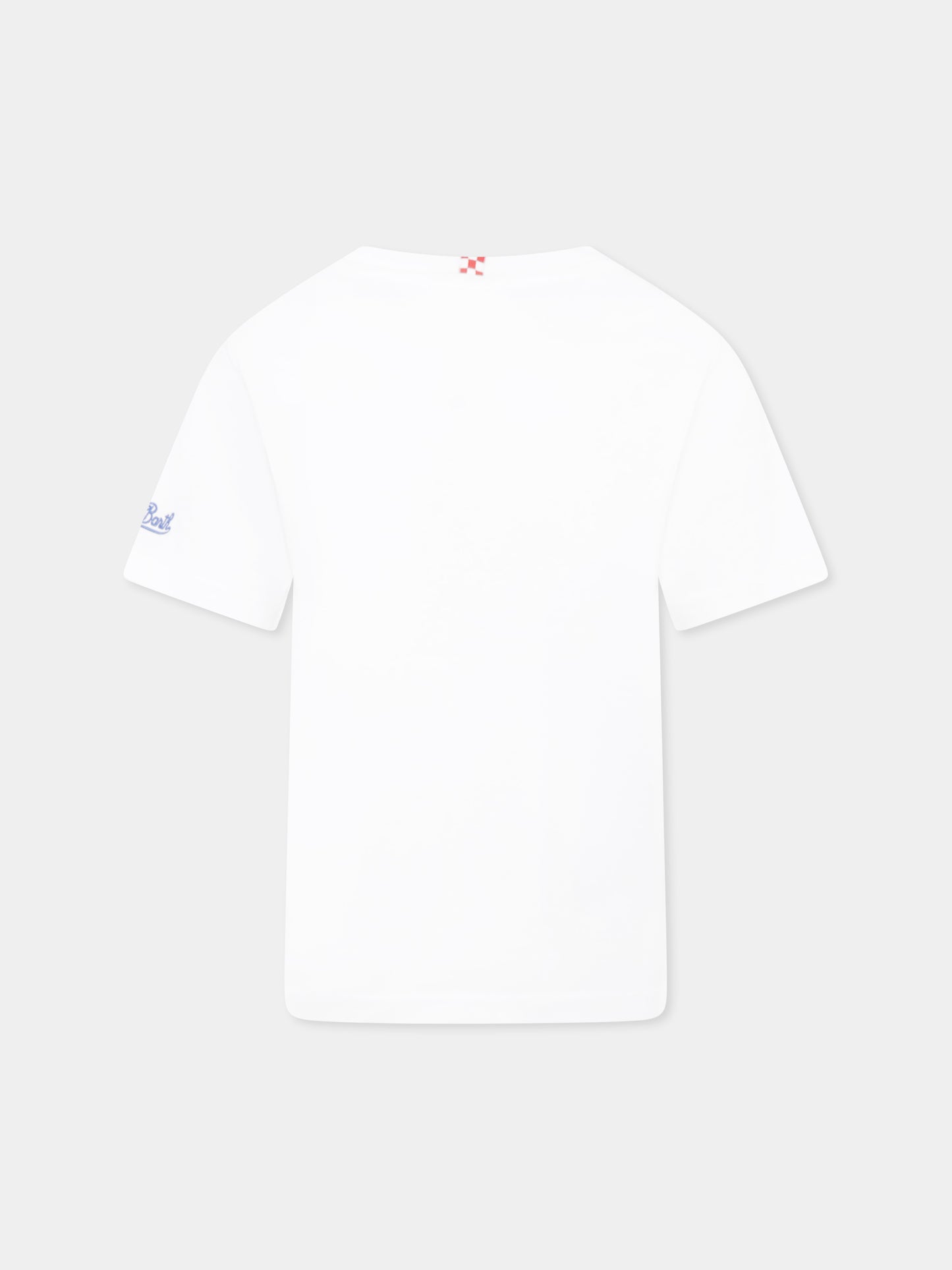 T-shirt blanc pour garçon avec poulpe