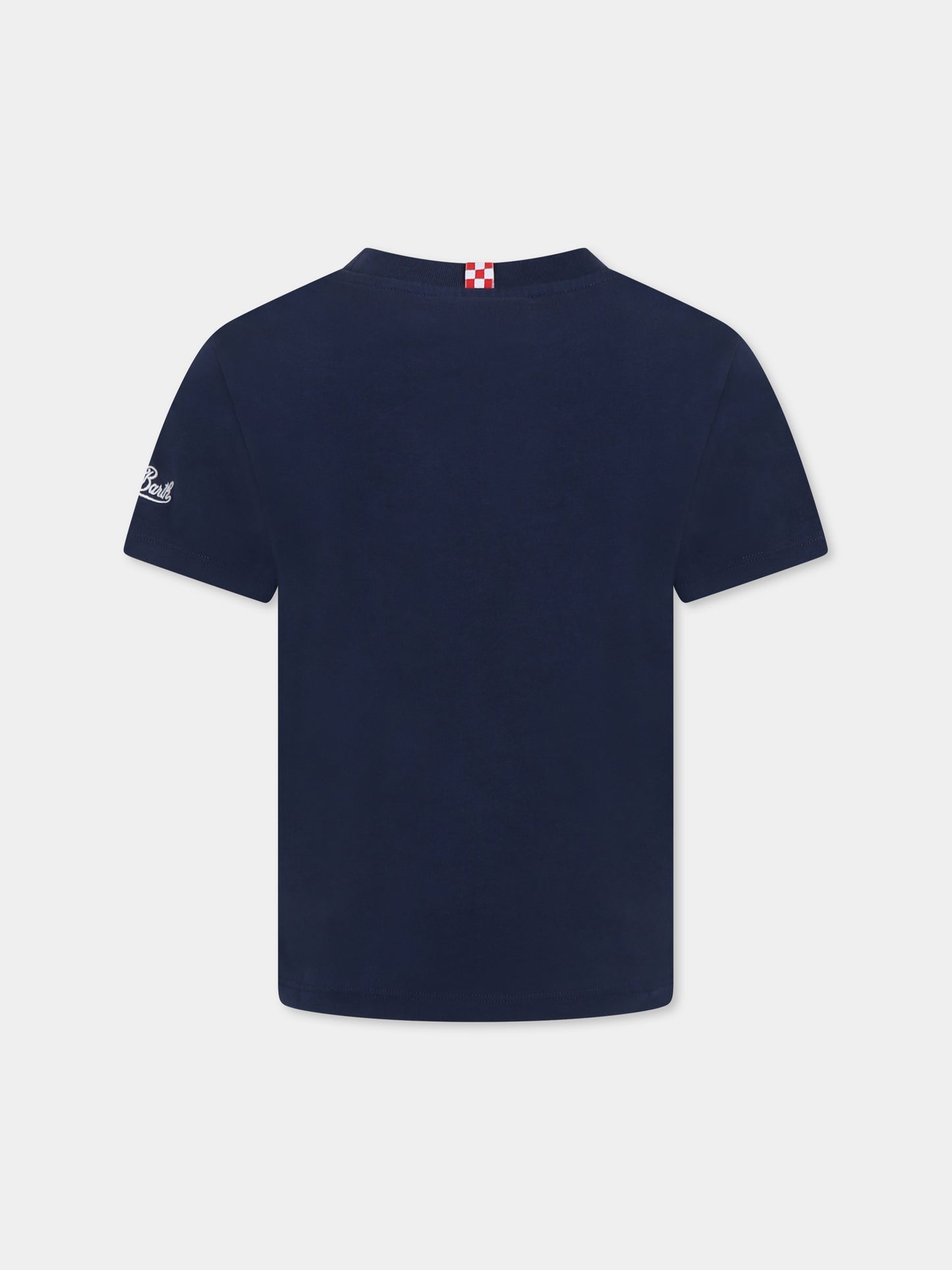 T-shirt bleu pour garçon avecpoisson rouge