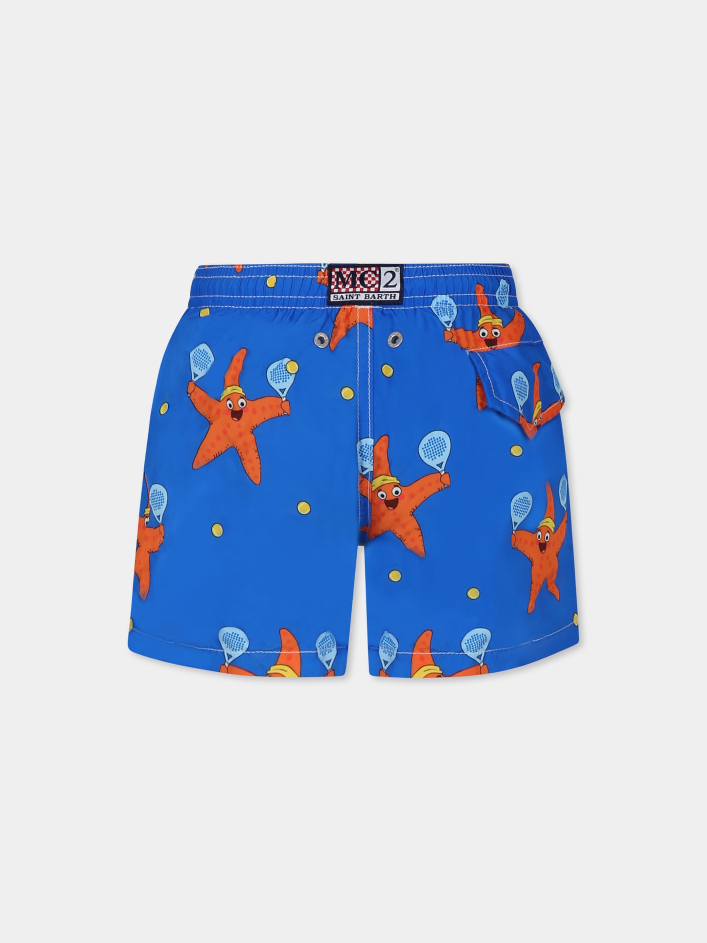 Short de bain bleu pour garçon avec étoile de mer