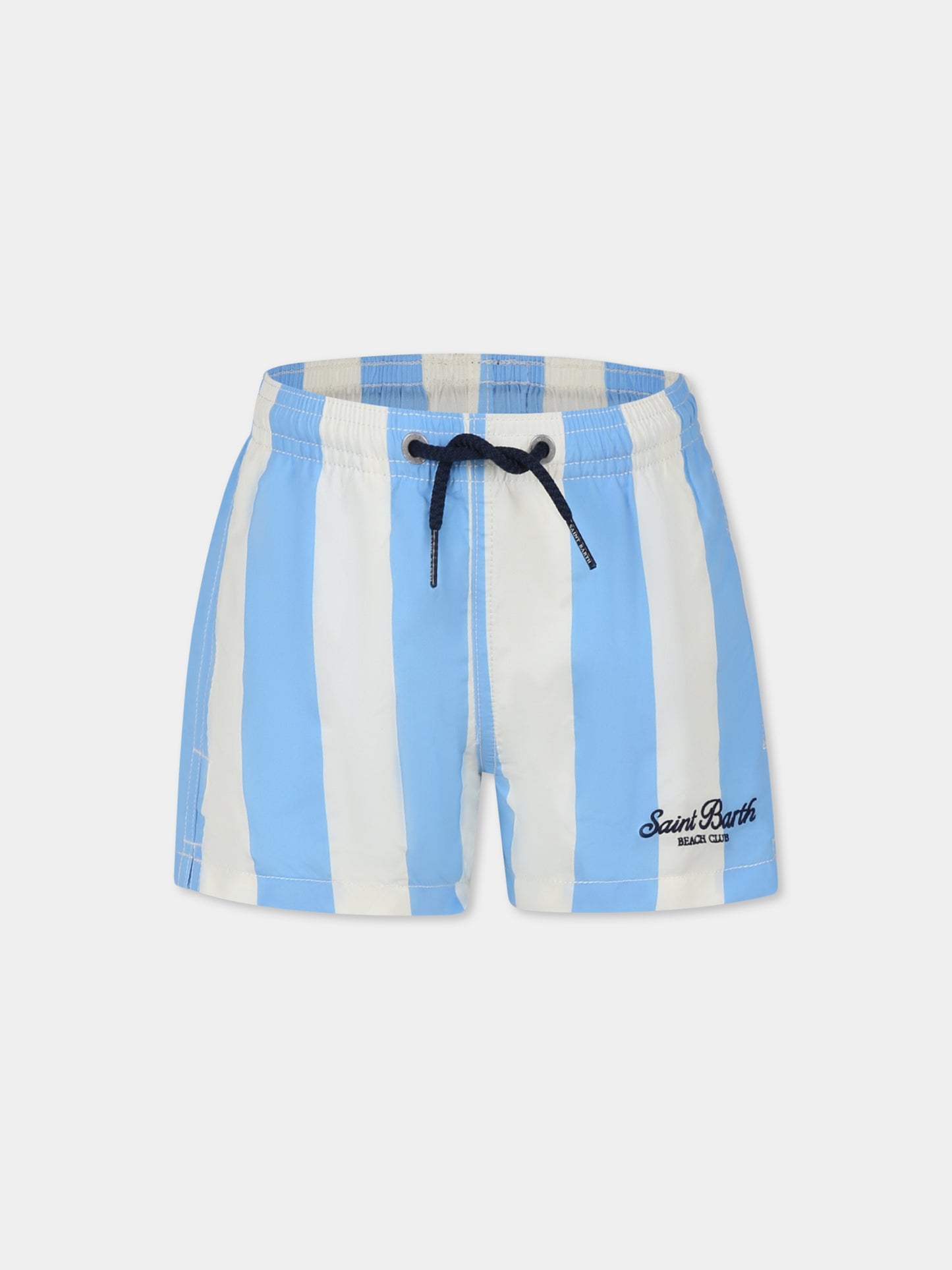 Short de bain bleu clair pour garçon avec logo