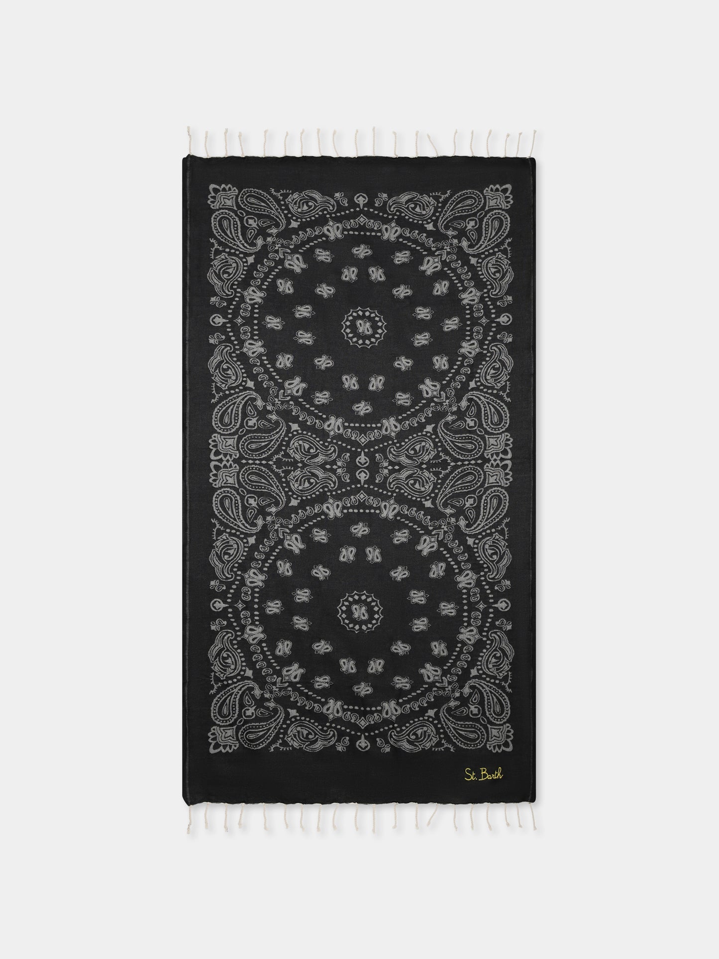Serviette de plage noir pour enfants avec logo