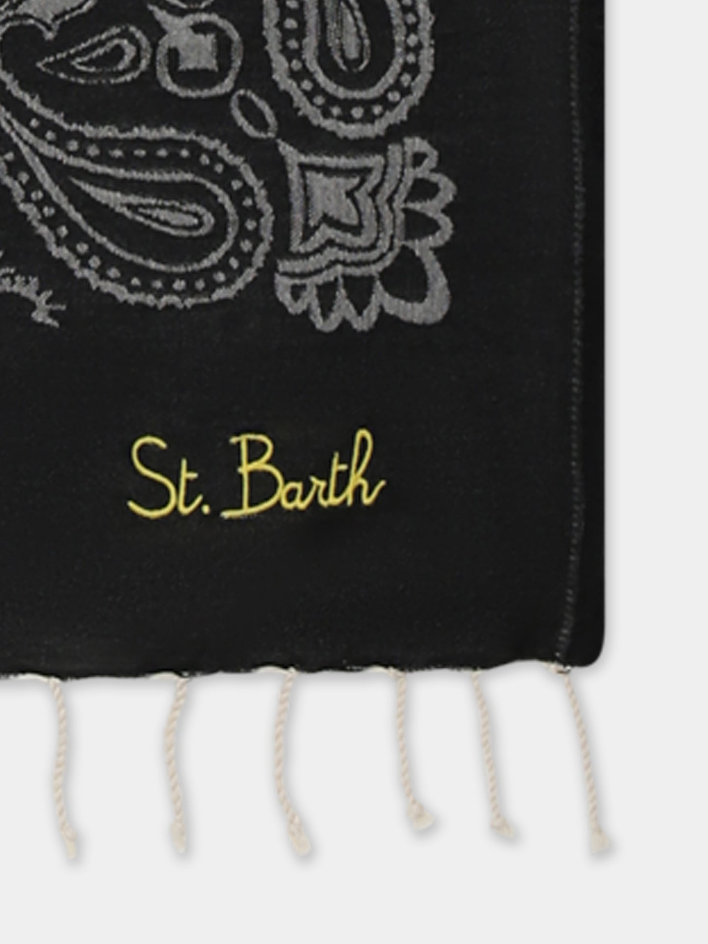Serviette de plage noir pour enfants avec logo
