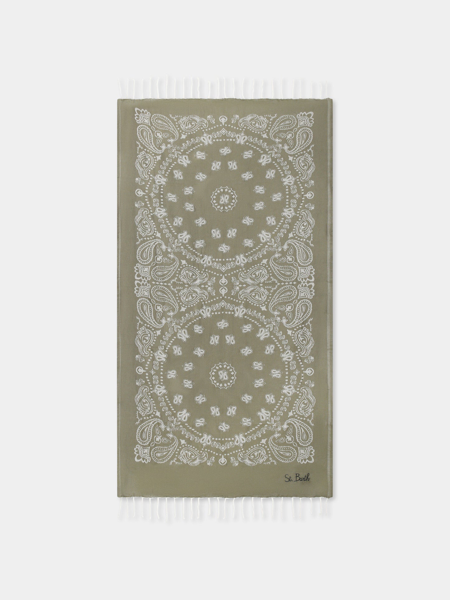 Serviette de plage vert pour enfants avec logo