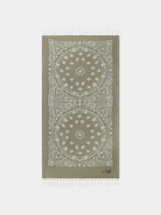 Serviette de plage vert pour enfants avec logo