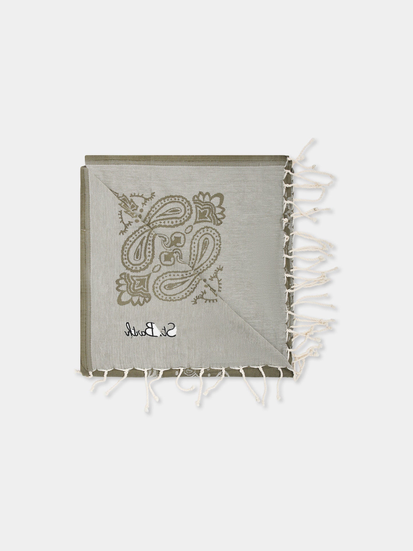 Serviette de plage vert pour enfants avec logo