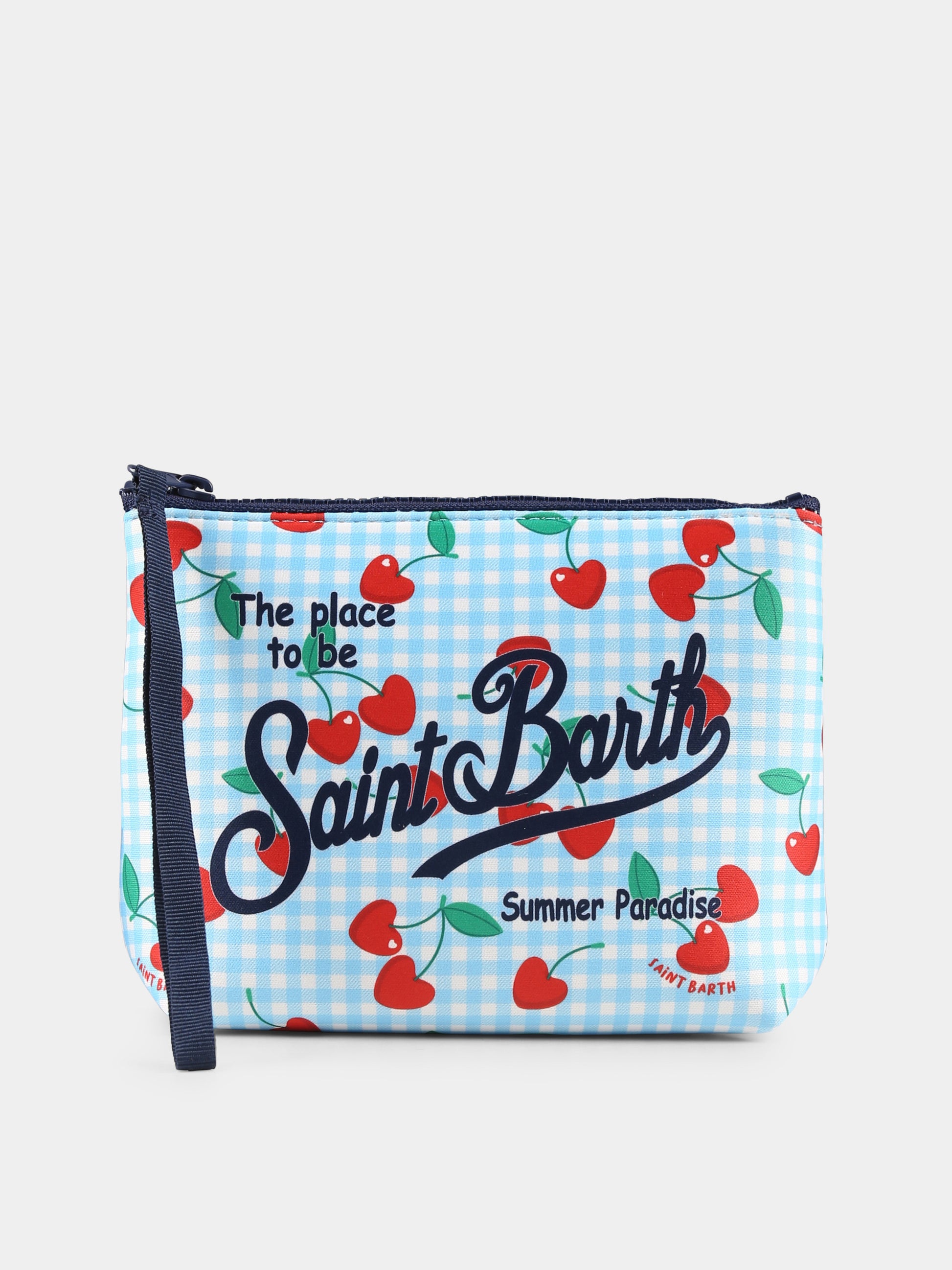 Pochette Aline celeste per bambina con logo e ciliegie,Mc2 Saint Barth,ALIN001 04466H