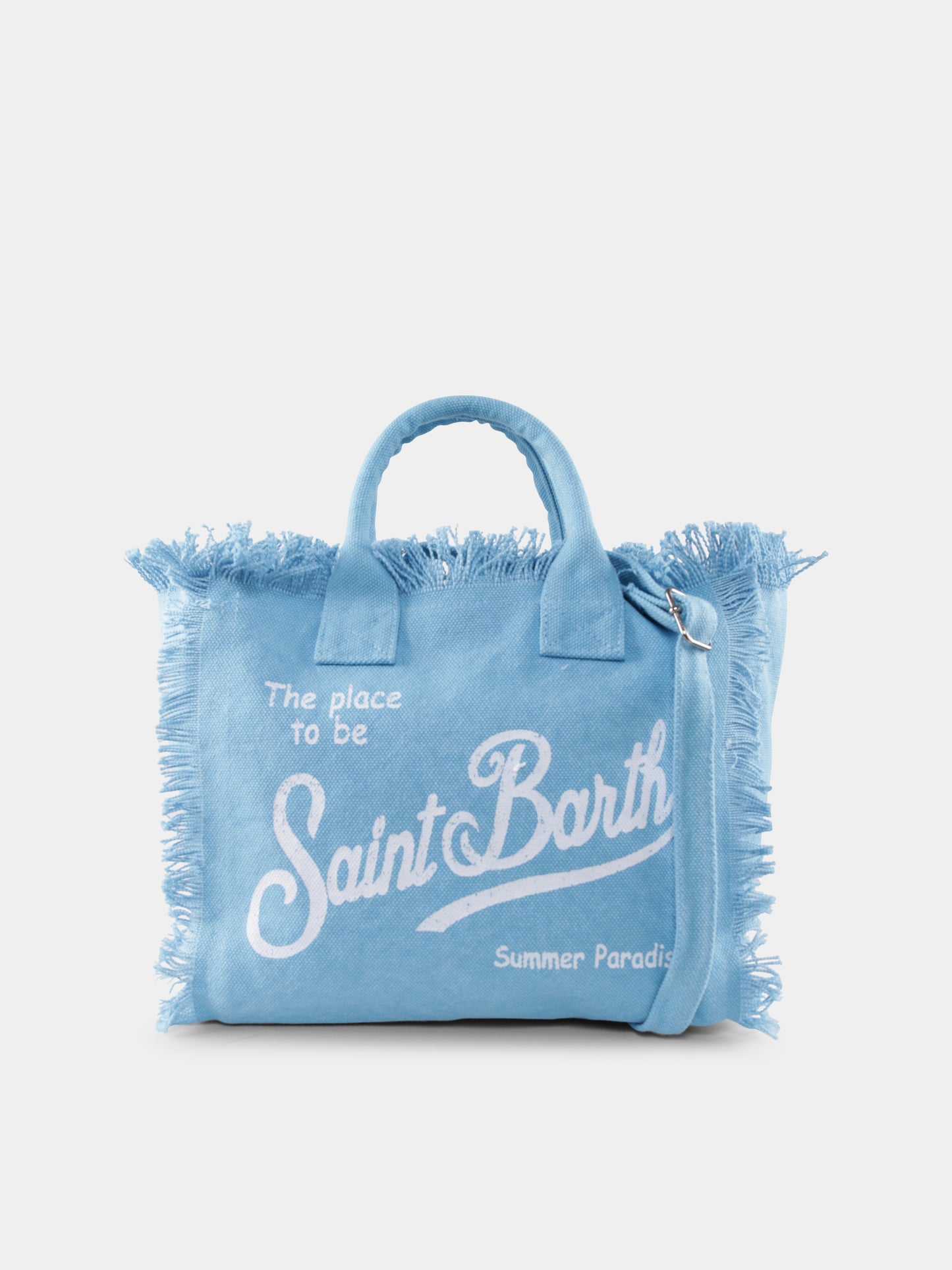 Sac de plage bleu clair pour fille avec logo