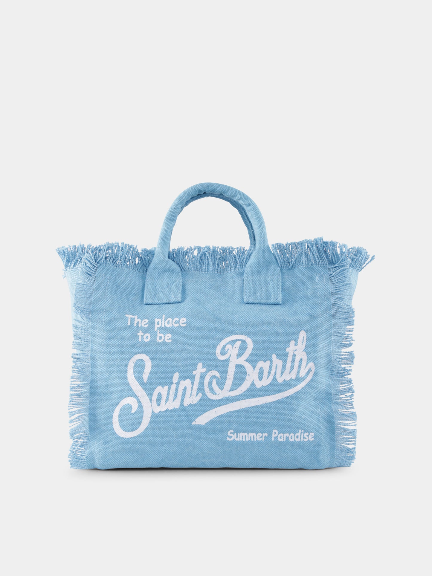 Sac de plage bleu clair pour fille avec logo