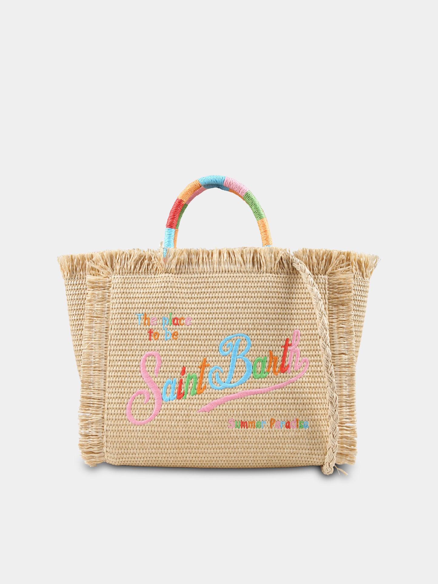 Borsa mare Colette beige per bambina con logo,Mc2 Saint Barth,COL0017 00174H