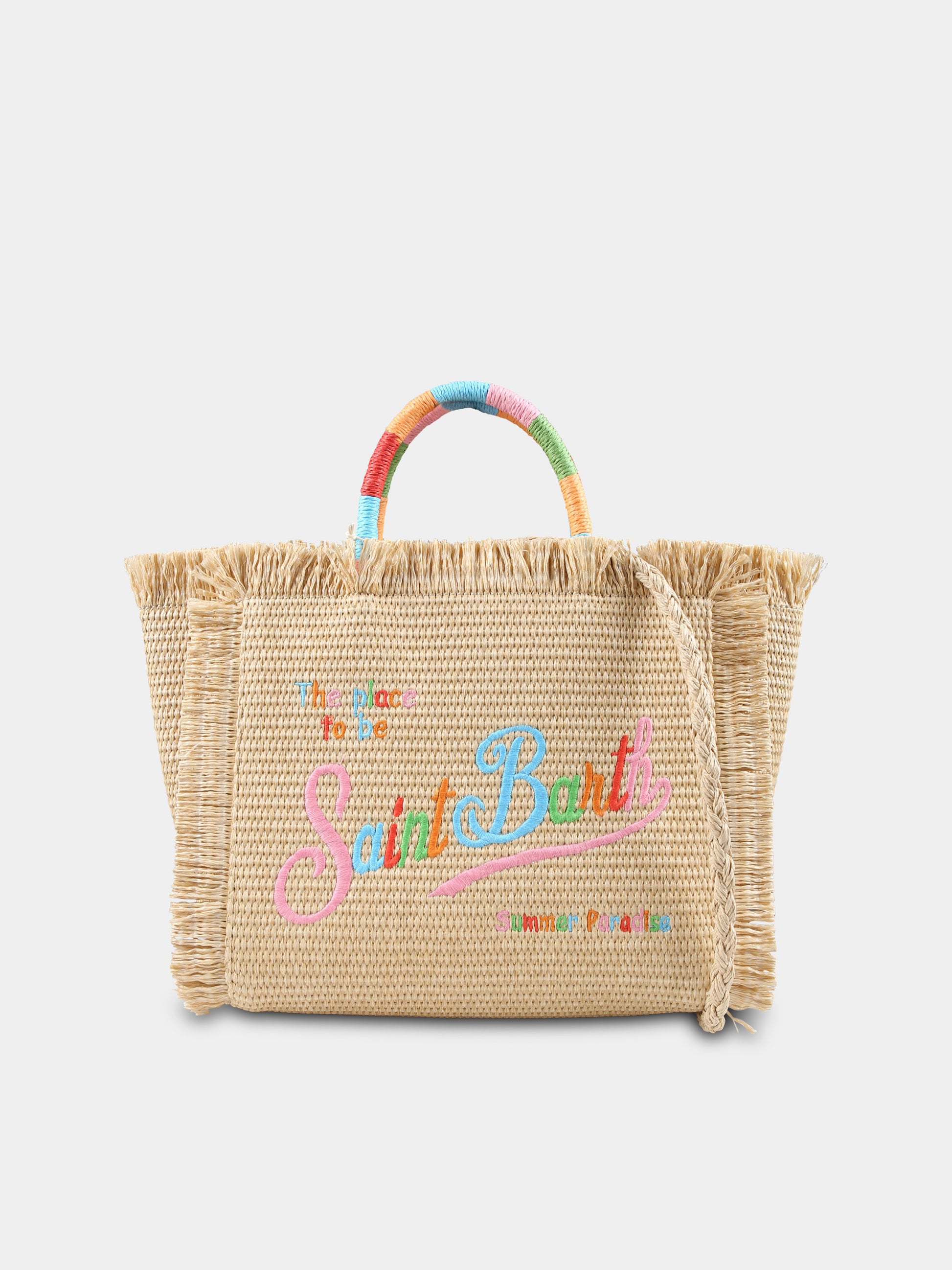 Borsa mare Colette beige per bambina con logo,Mc2 Saint Barth,COL0017 00174H