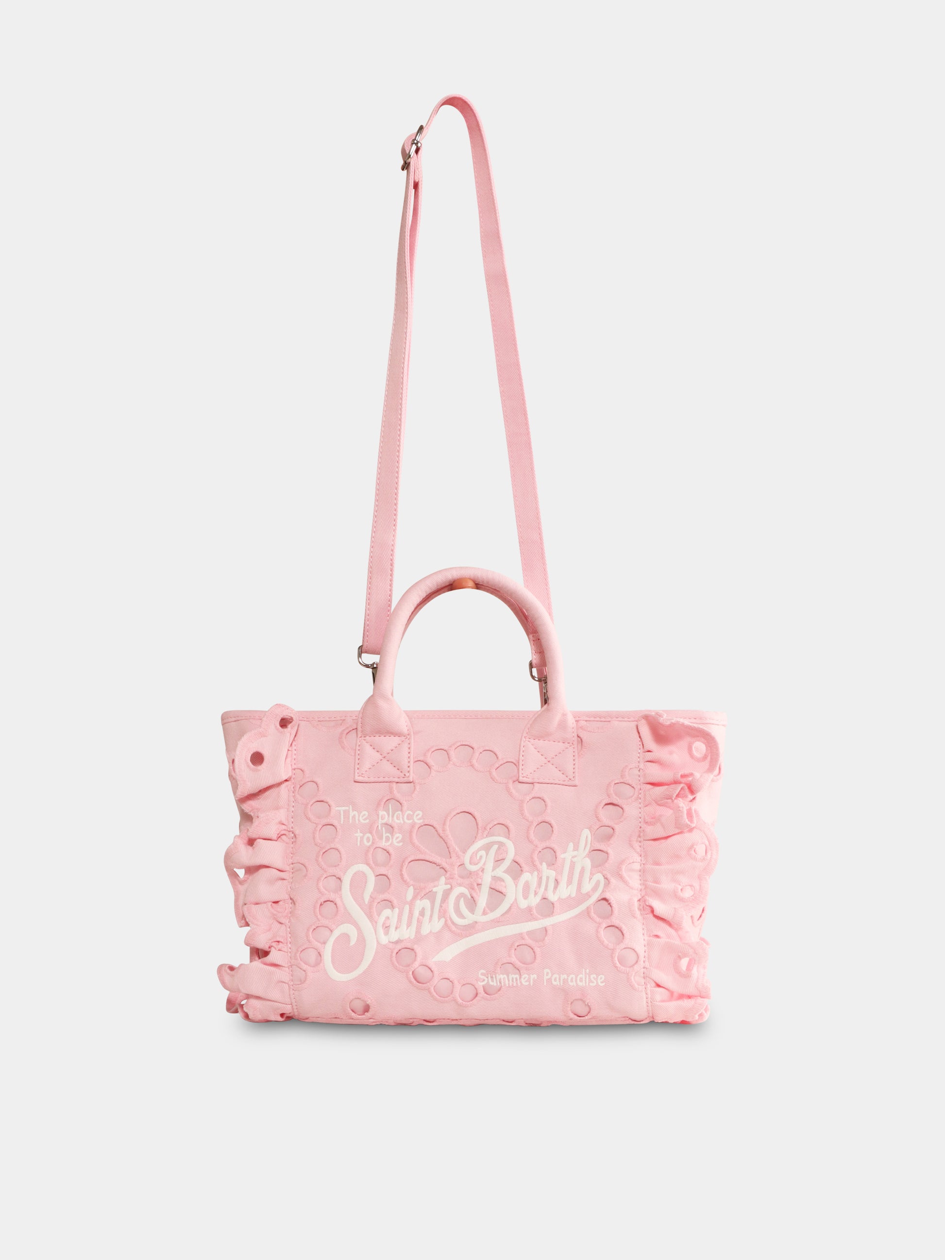 Borsa mare Colette rosa per bambina con logo,Mc2 Saint Barth,COL0027 03783H
