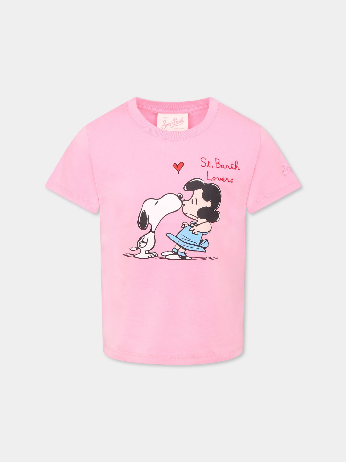 T-shirt rose pour fille avec Snoopy