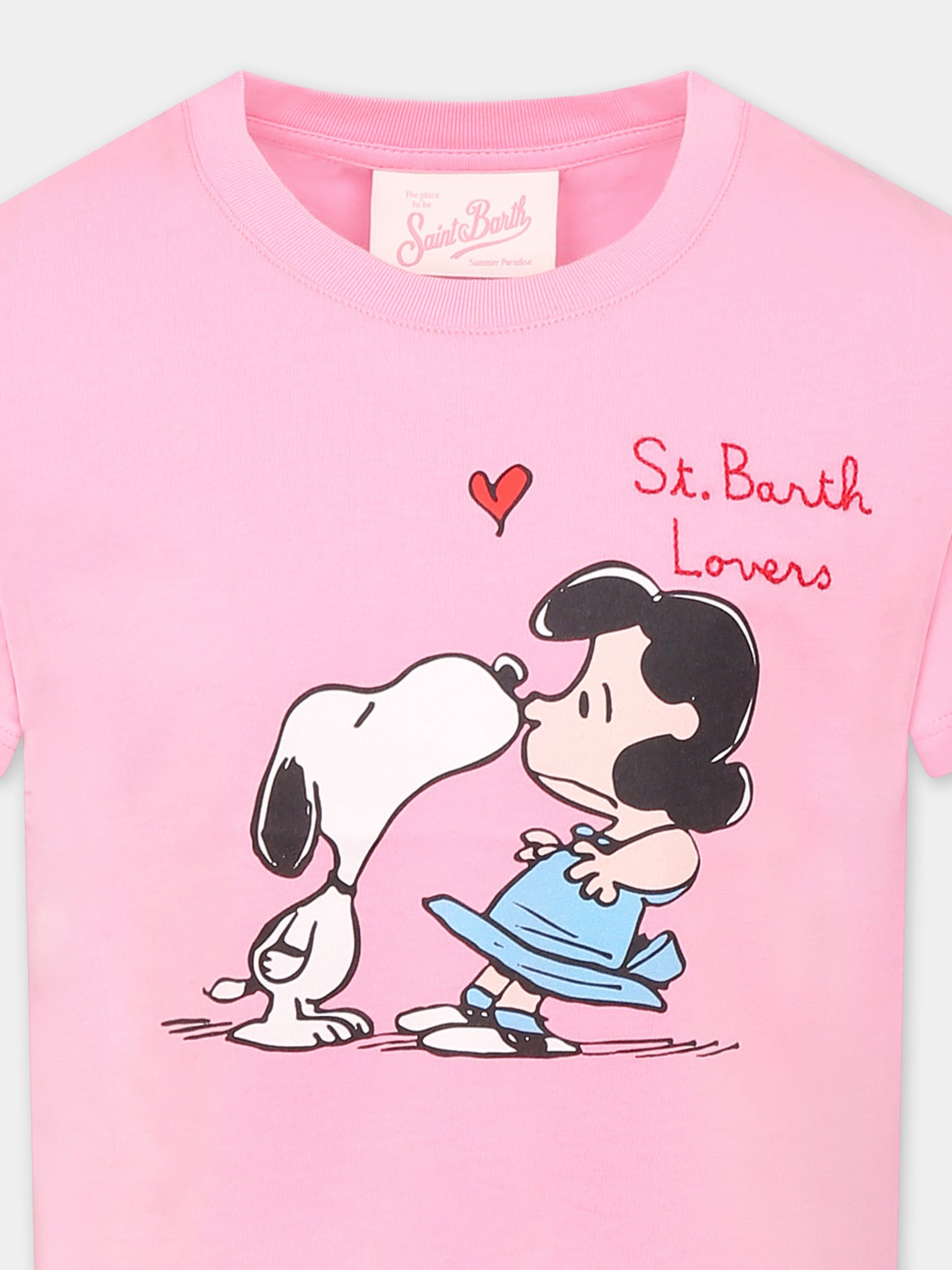 T-shirt rose pour fille avec Snoopy