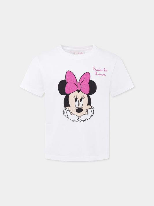 T-shirt bianca per bambina con Minnie,Mc2 Saint Barth,ELLY001 00211H