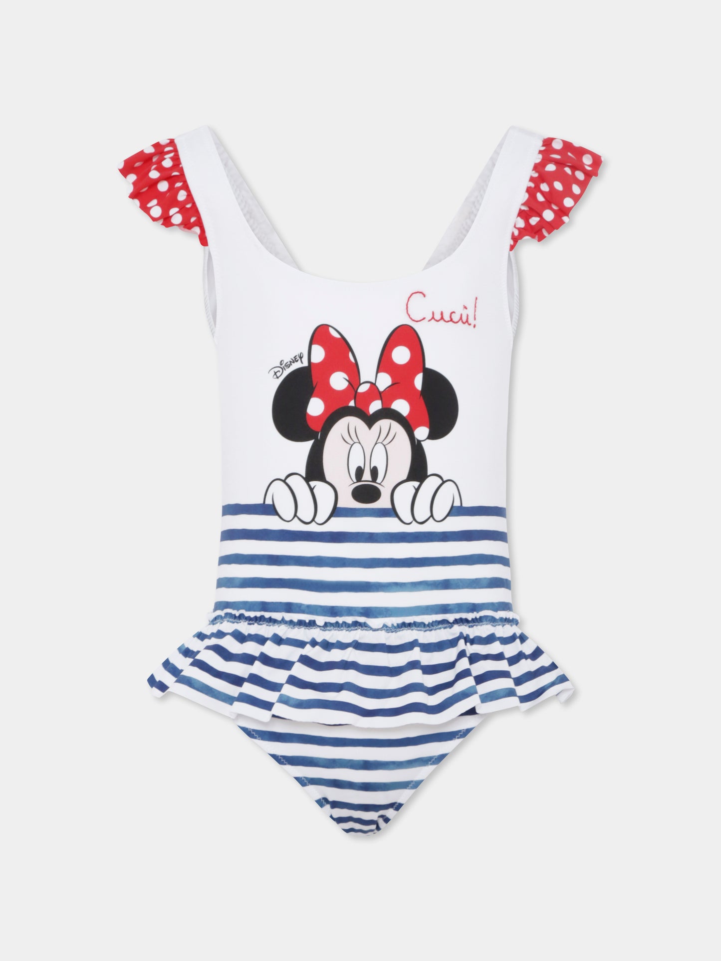 Costume intero bianco per bambina con Minnie,Mc2 Saint Barth,BEAT001 00261H