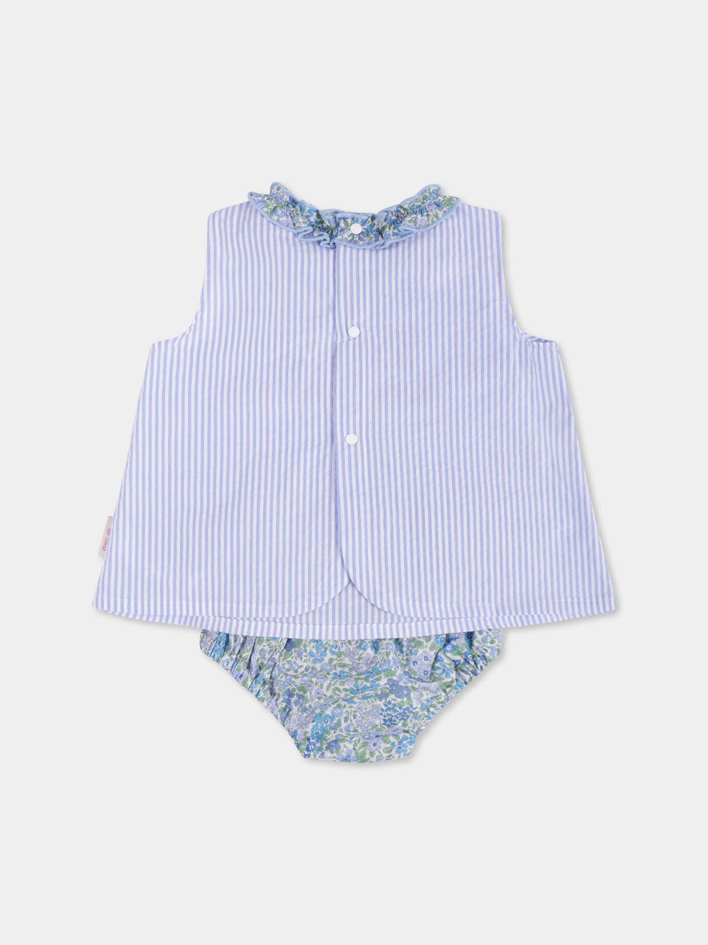 Ensemble bleu clair pour bébé fille avec écriture