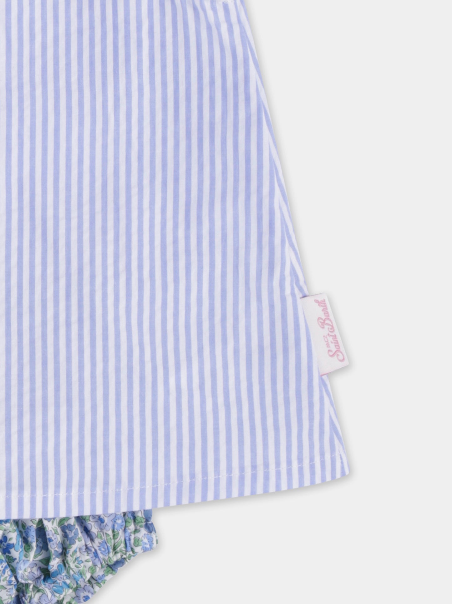 Ensemble bleu clair pour bébé fille avec écriture