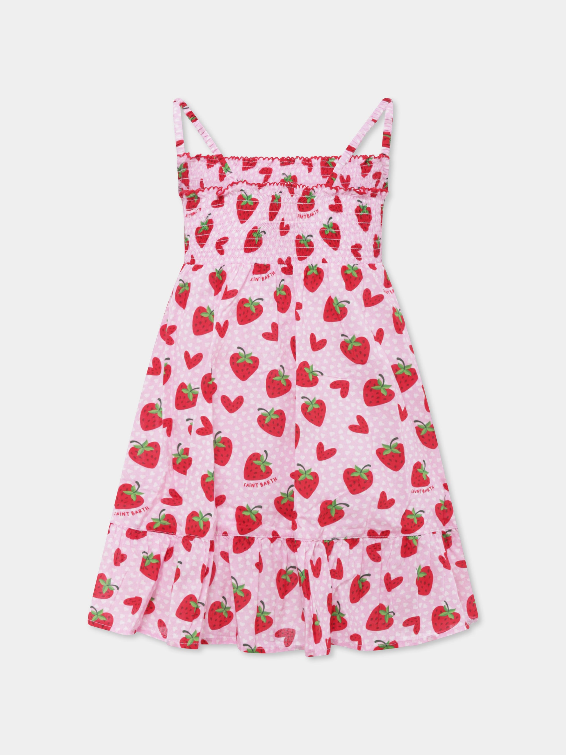 Vestito rosa per bambina con fragole,Mc2 Saint Barth,MKI0001 01321H