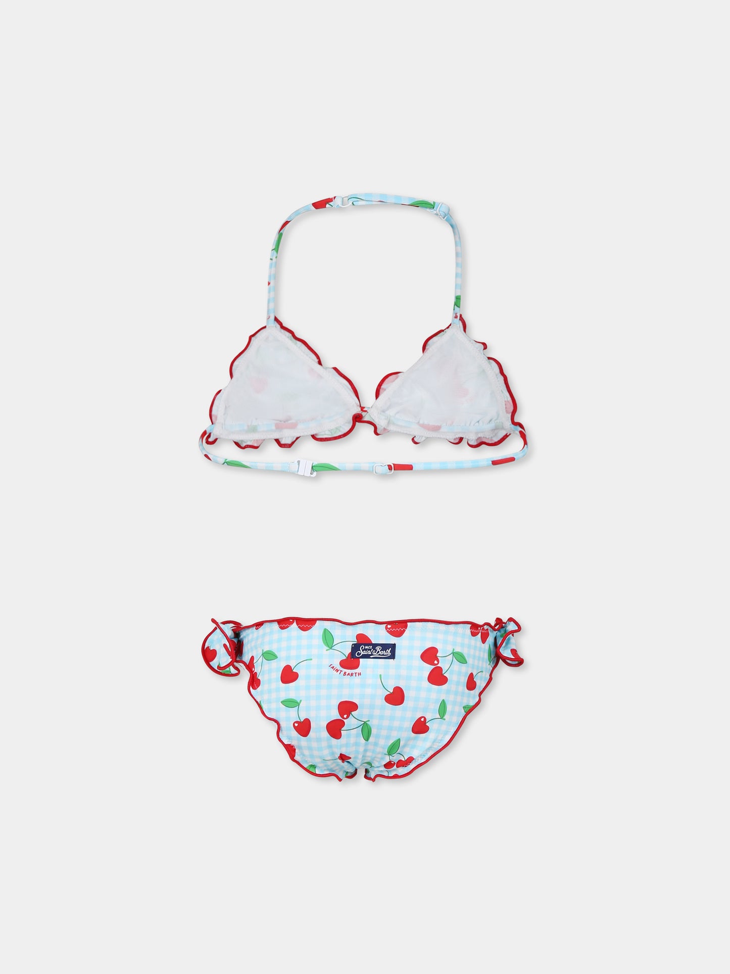 Bikini bleu clair pour fille avec cerises