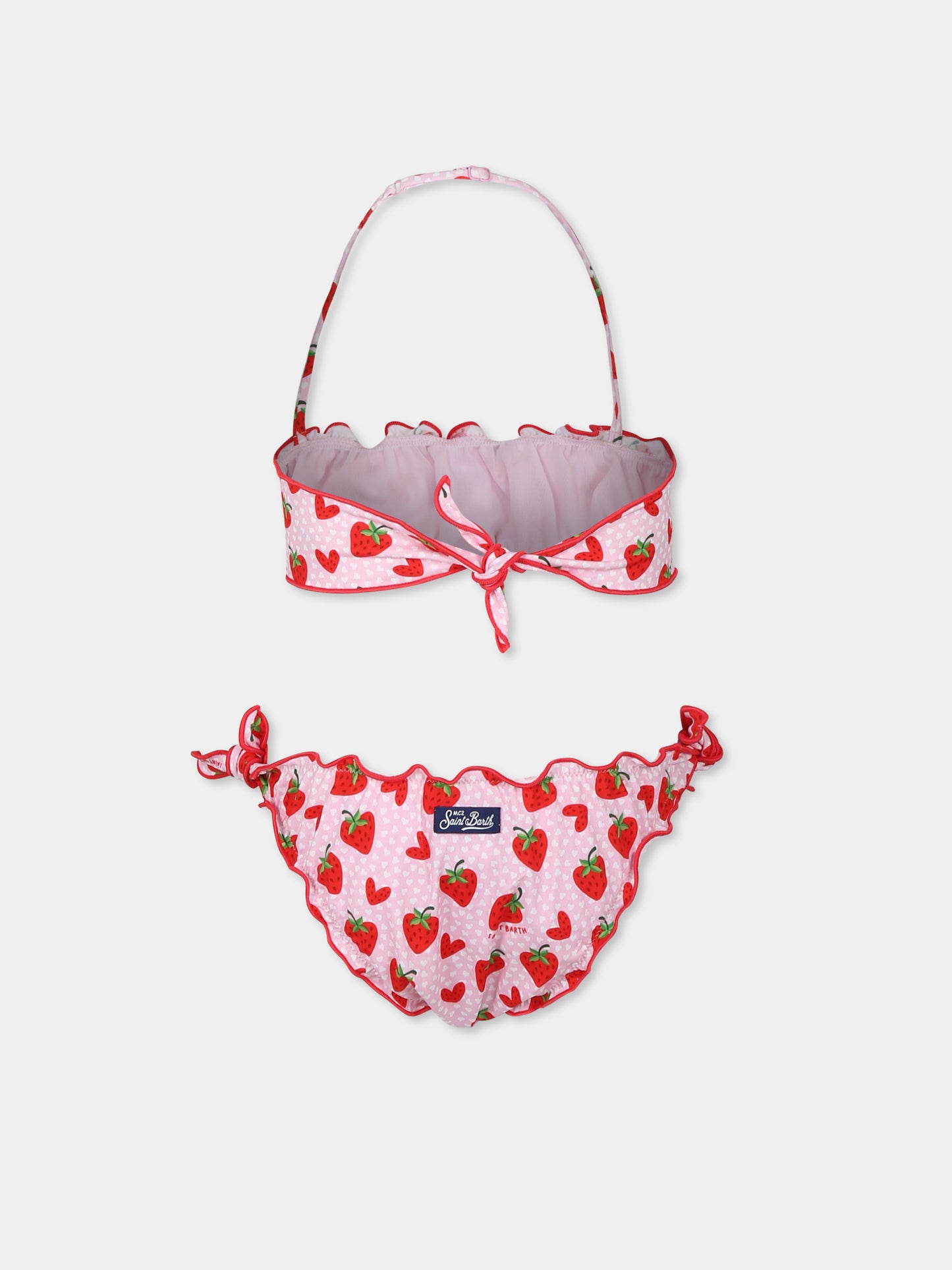 Bikini rose pour fille avec fraises