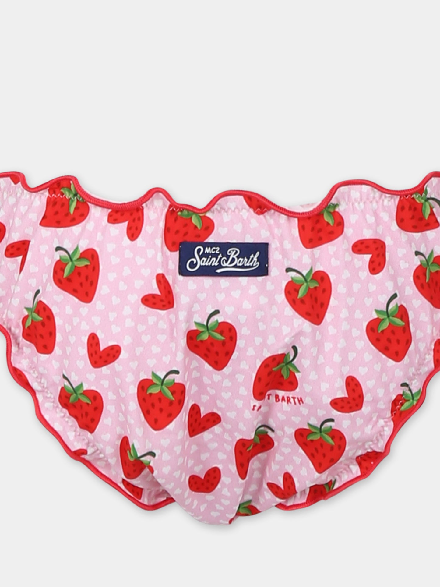 Bikini rose pour fille avec fraises
