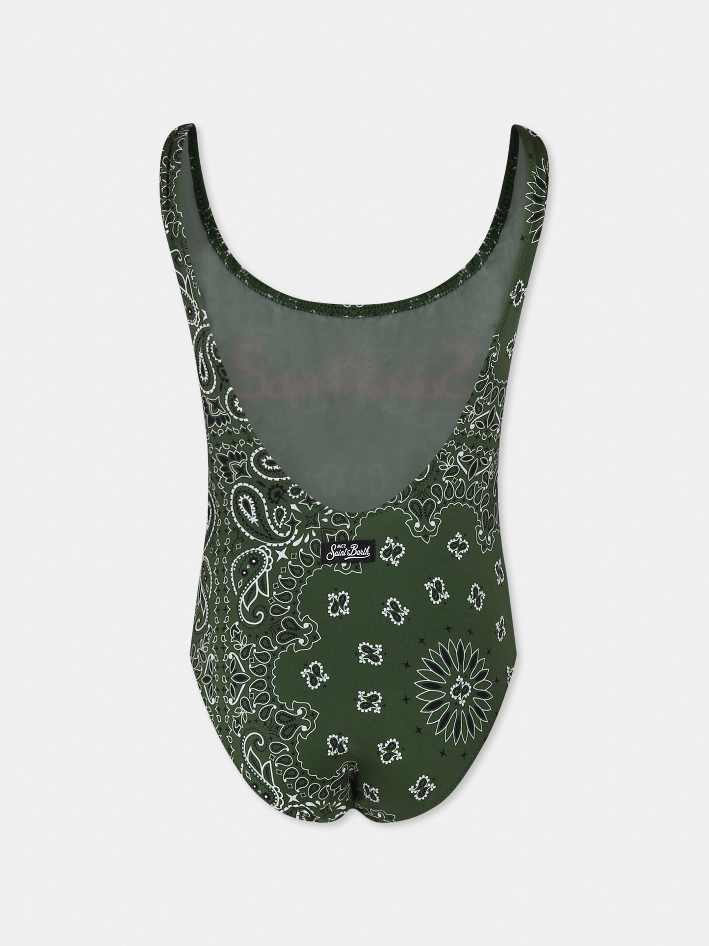 Maillot de bain vert pour fille avec imprimé bandana