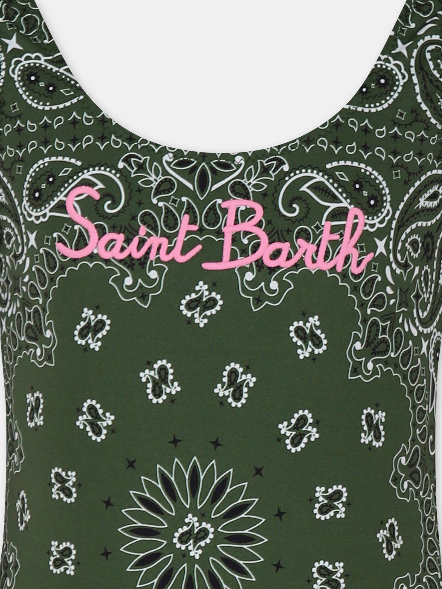 Maillot de bain vert pour fille avec imprimé bandana
